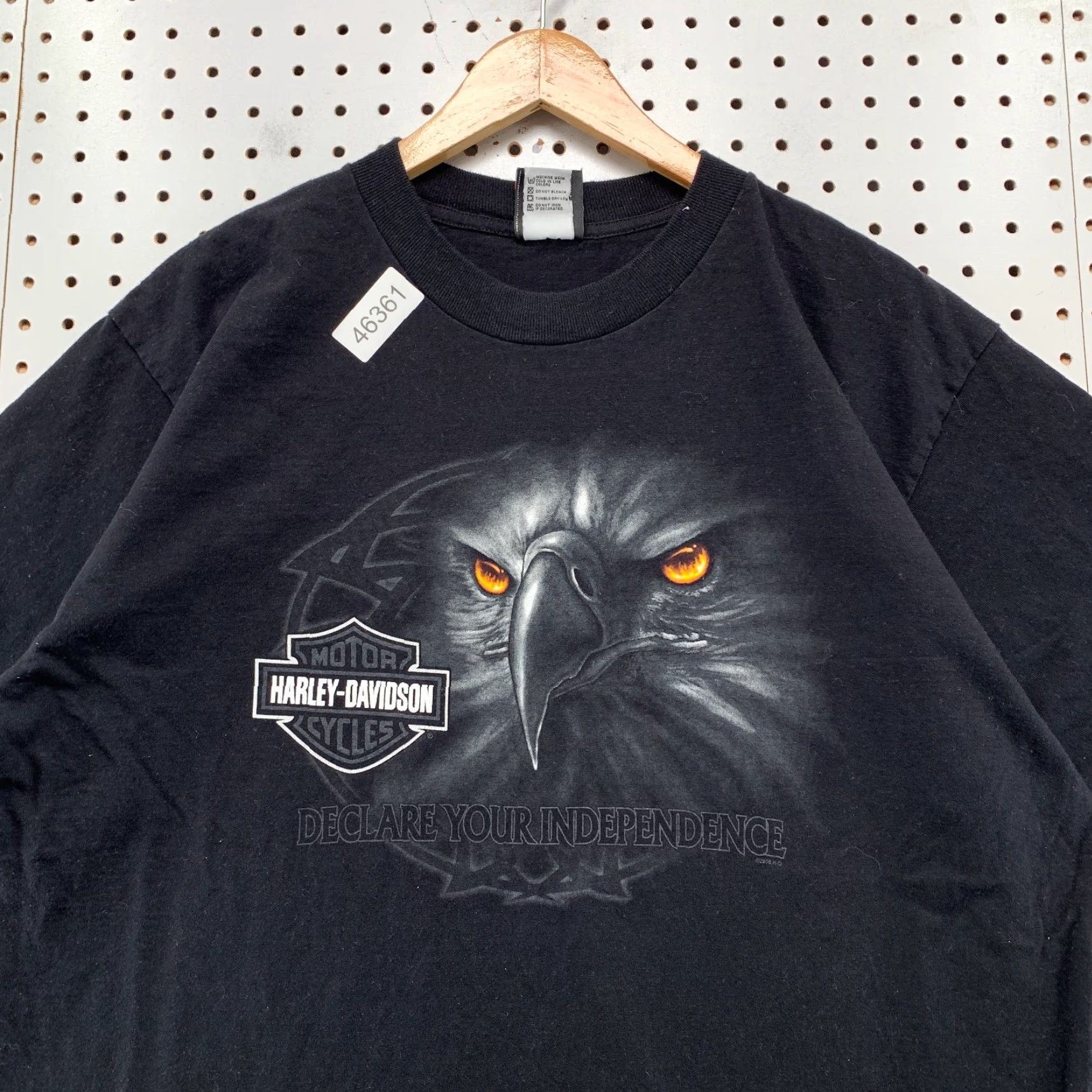 Harley Davidson VINTAGE Harley-Davidson Shirt Mens XL Black Eagle Declare Independence Smyrna DE Size US XL / EU 56 / 4 - 5 Thumbnail