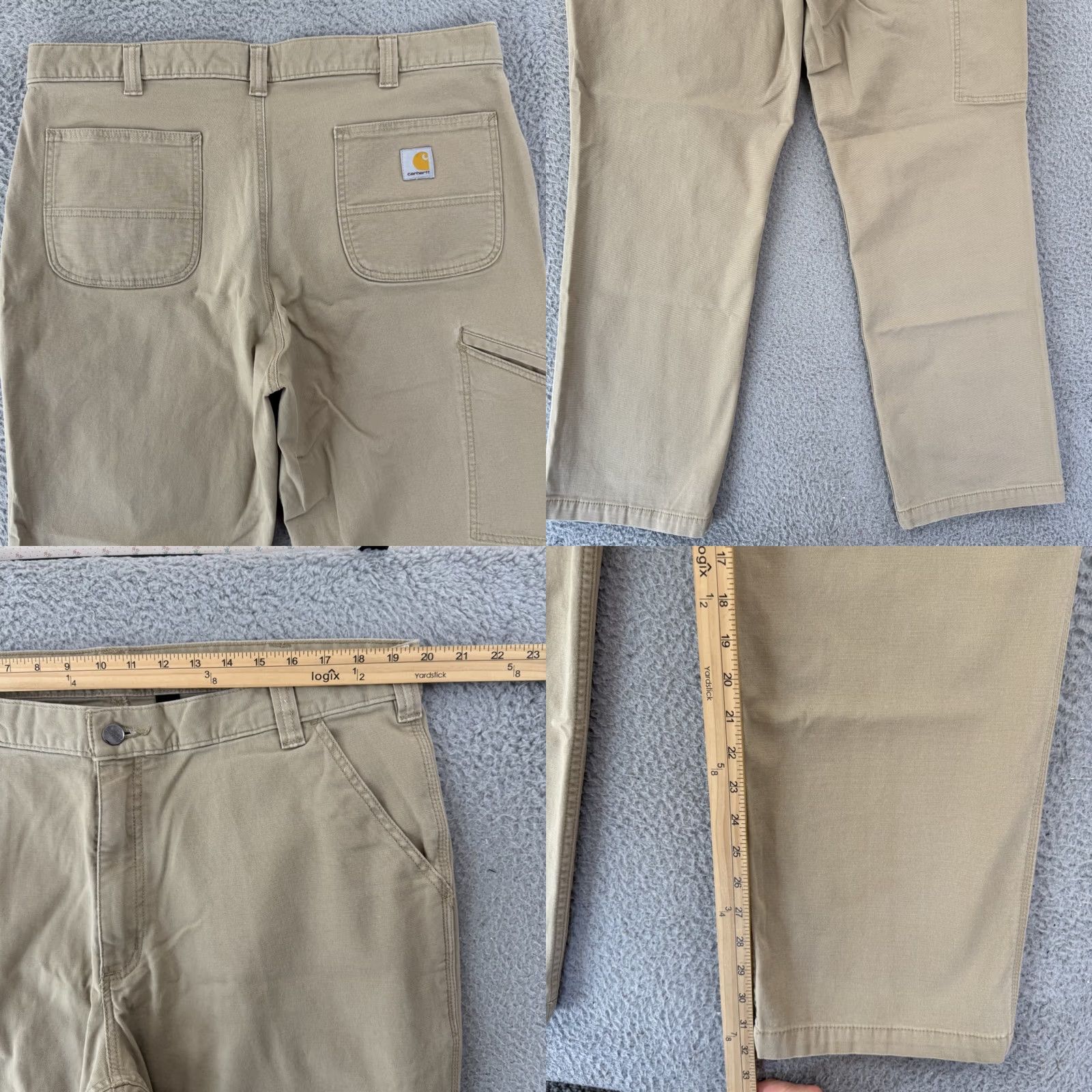 Carhartt Carhartt Pants Mens 40x32 Relaxed Fit Rugged Flex Canvas Carpenter Workwear Straight 5-Pocket Beige Outdoor Vintage: No Size US 40 / EU 56 - 8 Thumbnail