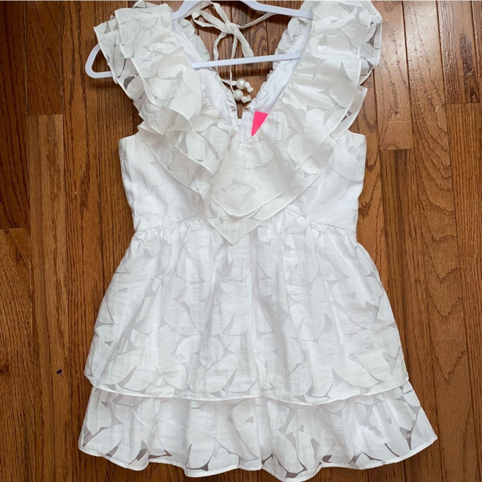 Lilly Pulitzer Lilly Pulitzer $278 Ritamarie White Ruffle Mini Dress 2 Size XS / US 0-2 / IT 36-38 - 9 Thumbnail