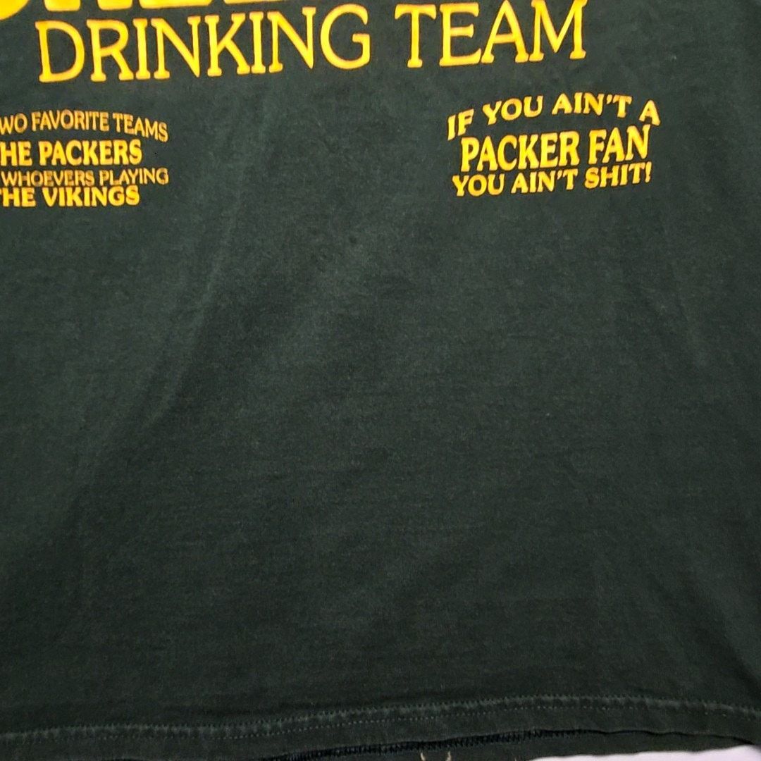 Gildan Vintage Green Bay Packers Drinking Team Tee Green Shirt M Size US M / EU 48-50 / 2 - 5 Thumbnail