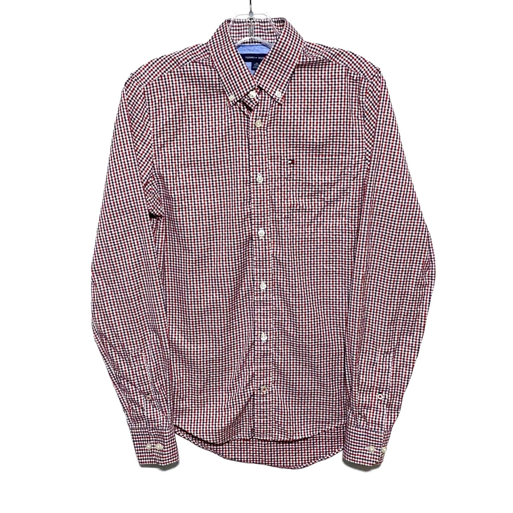 Tommy Hilfiger Tommy Hilfiger Button Shirt Men XS Red White Blue Checkered Preppy Office Work Shirt Size US XS / EU 42 / 0 - 2 Thumbnail