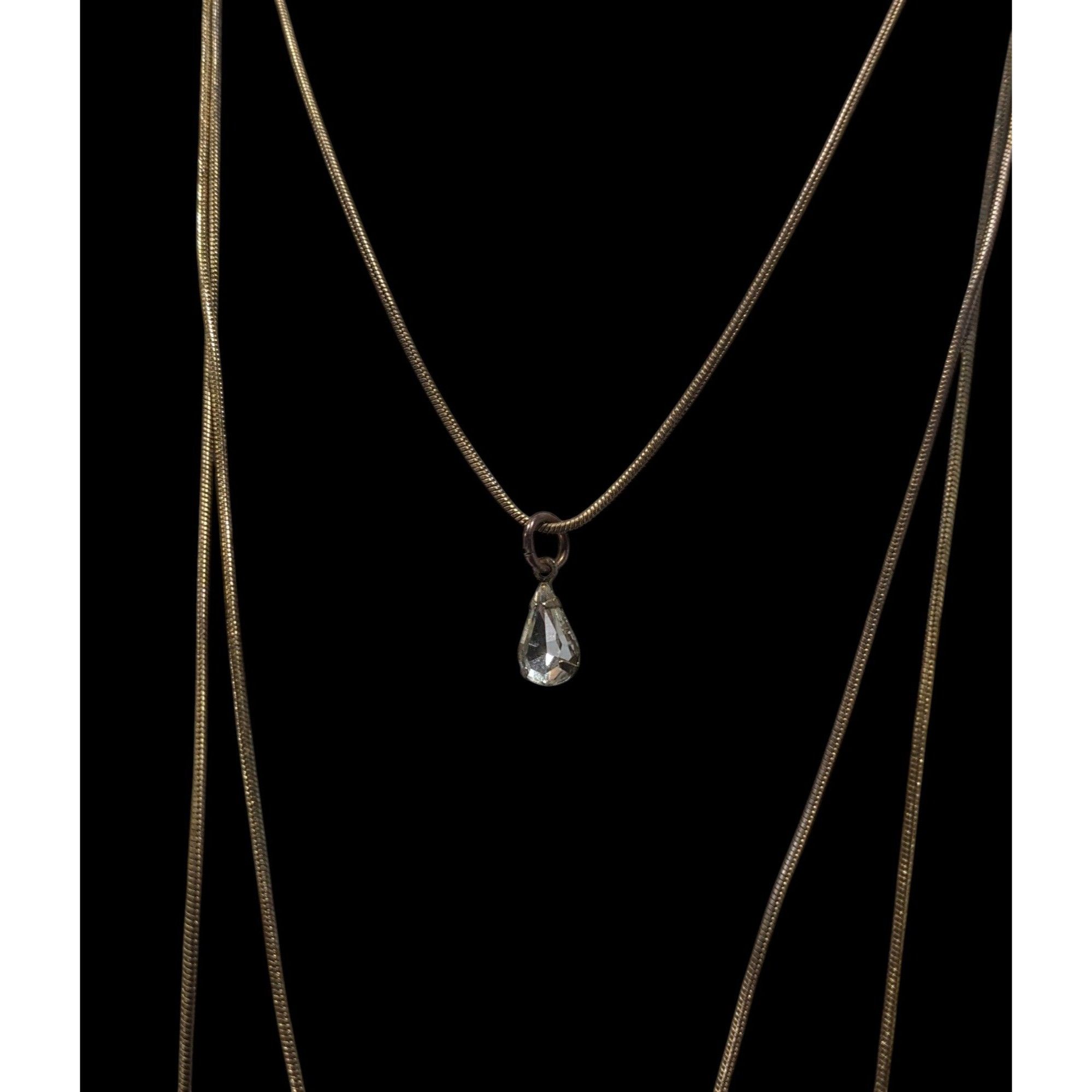 Other Elegant Triple Layer Gold Tone Snake Chain Necklace With Tea Size ONE SIZE - 2 Thumbnail