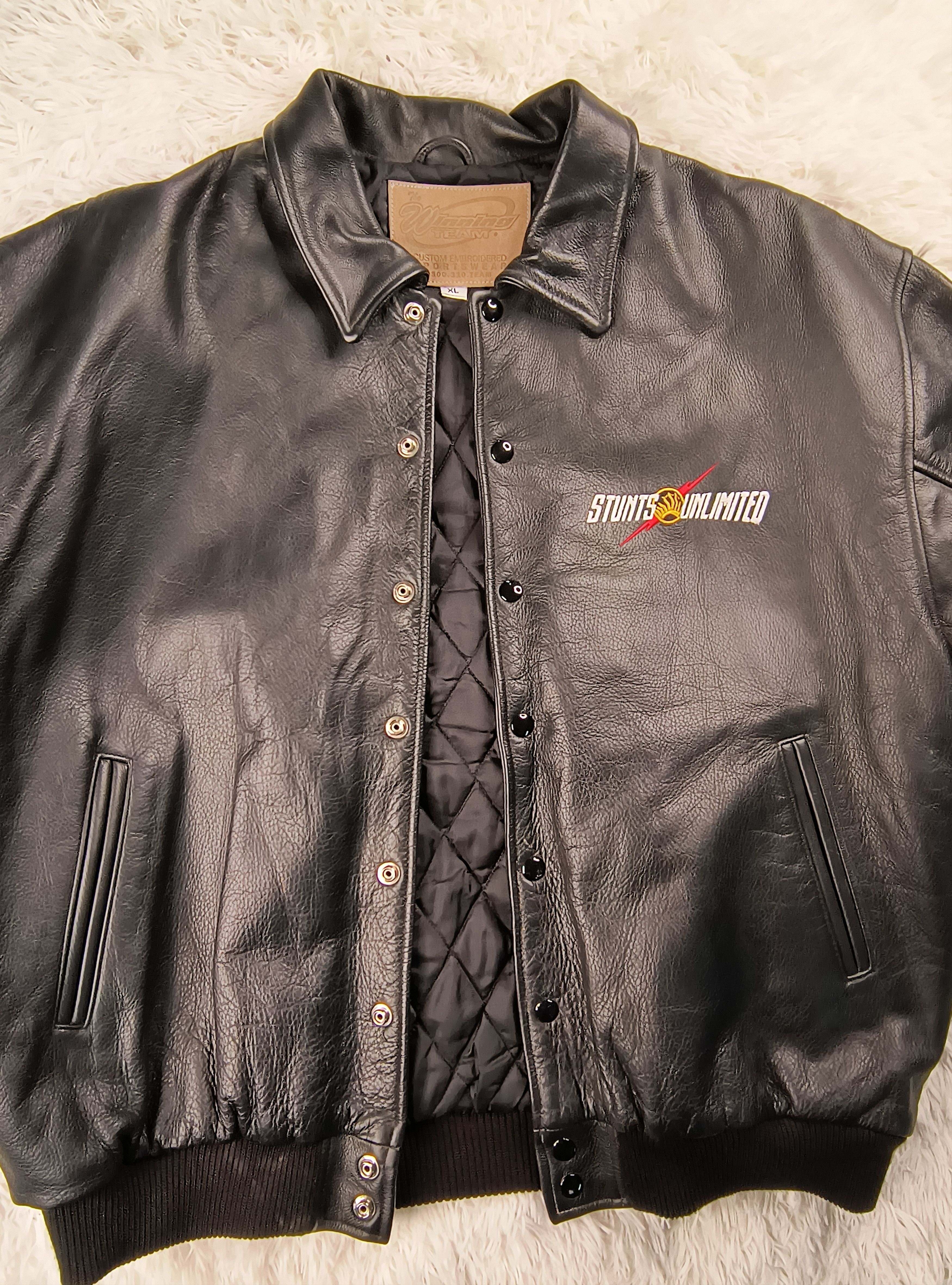 Vintage The winning team stunts unlimited Michael Bay Leather jacket Size US XL / EU 56 / 4 - 8 Thumbnail