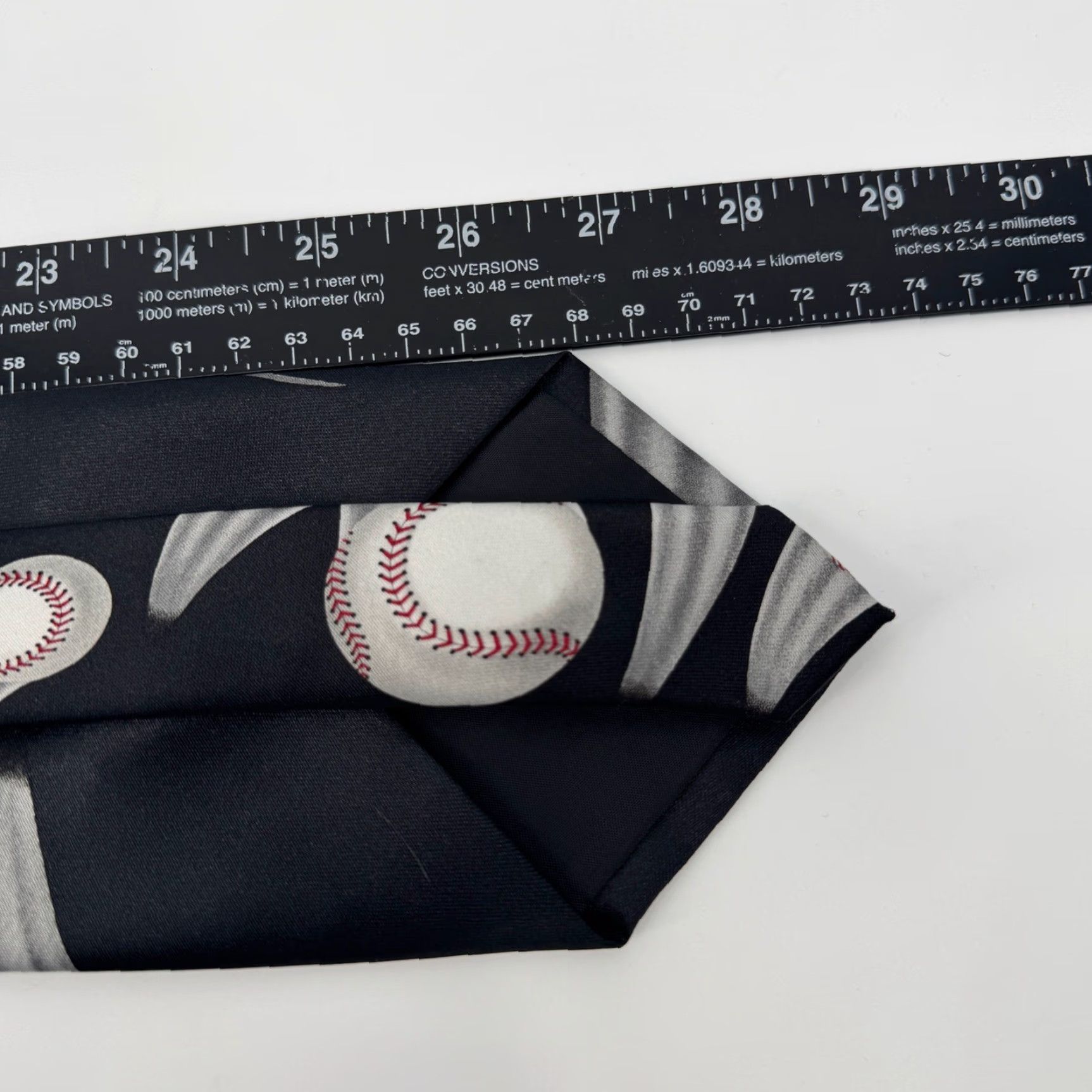 MLB Ralph Marlin New York Yankees Official MLB Curve Ball Baseball Tie Men One Size Black Geometric Logo Sports Baseball NY Yankees Vintage: No Size ONE SIZE - 6 Thumbnail