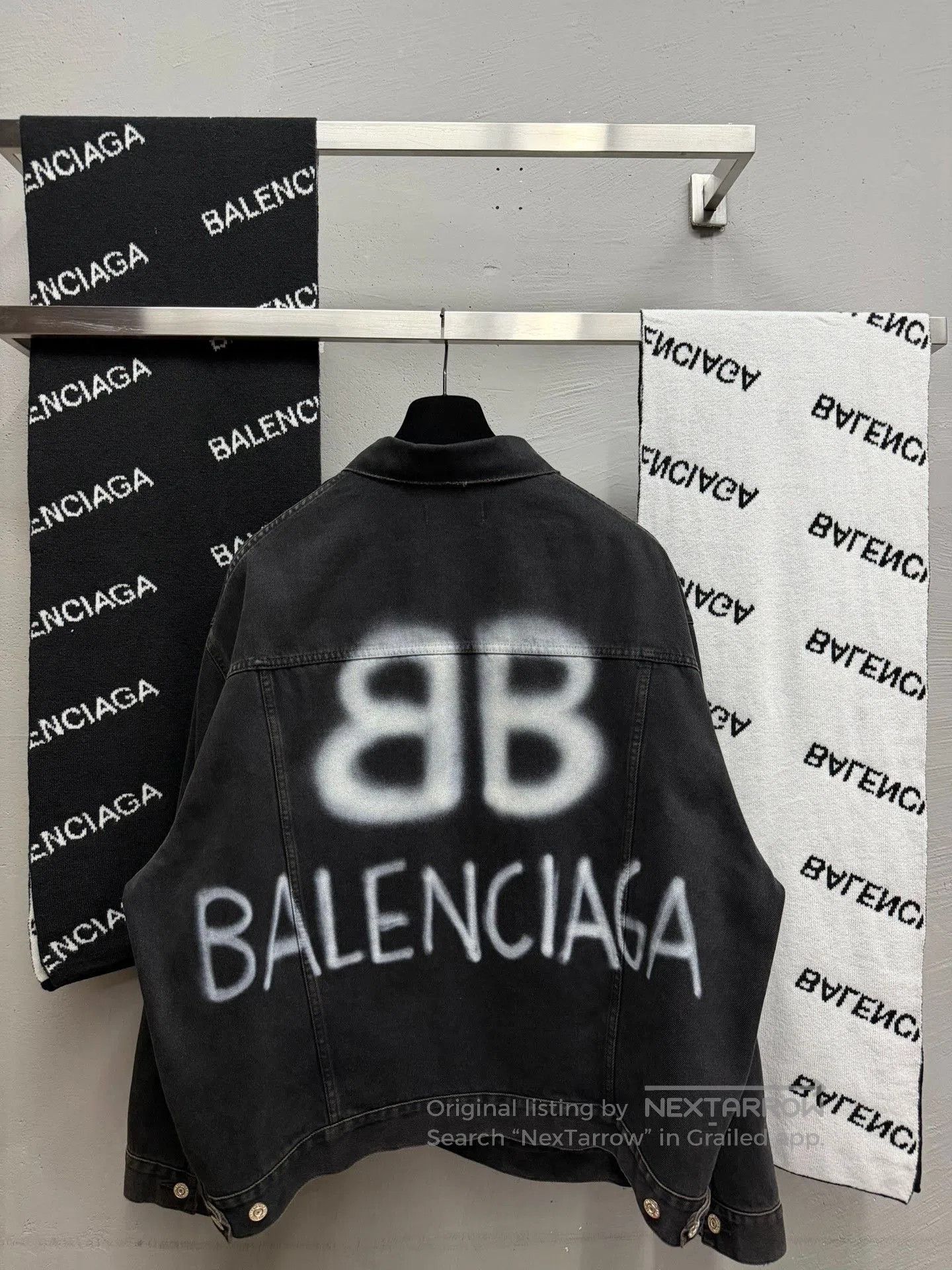 Balenciaga Balenciaga BB Splatter Distressed Denim Jacket. Size US S / EU 44-46 / 1 - 3 Thumbnail