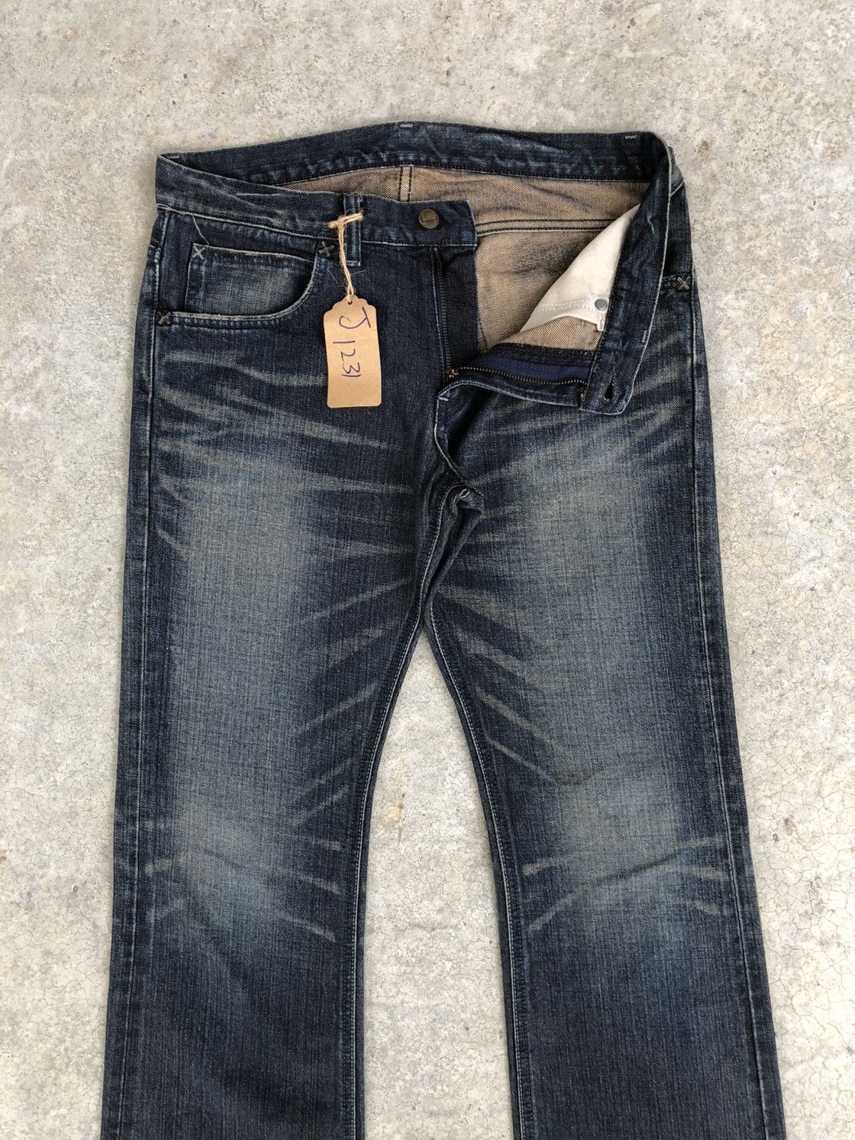 If Six Was Nine Japanese Lee Flared Jeans Distressed Denim Size US 32 / EU 48 - 3 Thumbnail