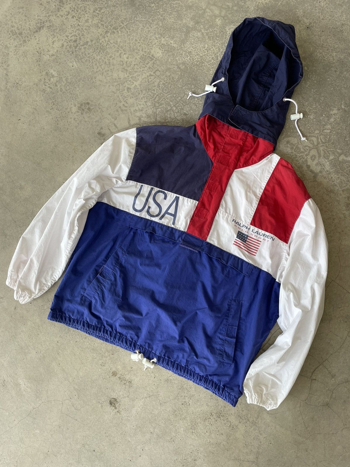 image of Vintage Polo Ralph Laurent Tennis Jacket Pullover, Men's (Size Small)