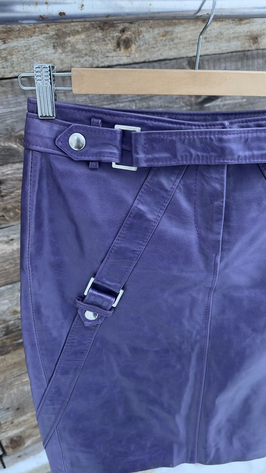 Versus Versace RARE Late Ittierre Era of Versus Versace (2005)Leather Skirt Size 26" / US 2 / IT 38 - 4 Thumbnail