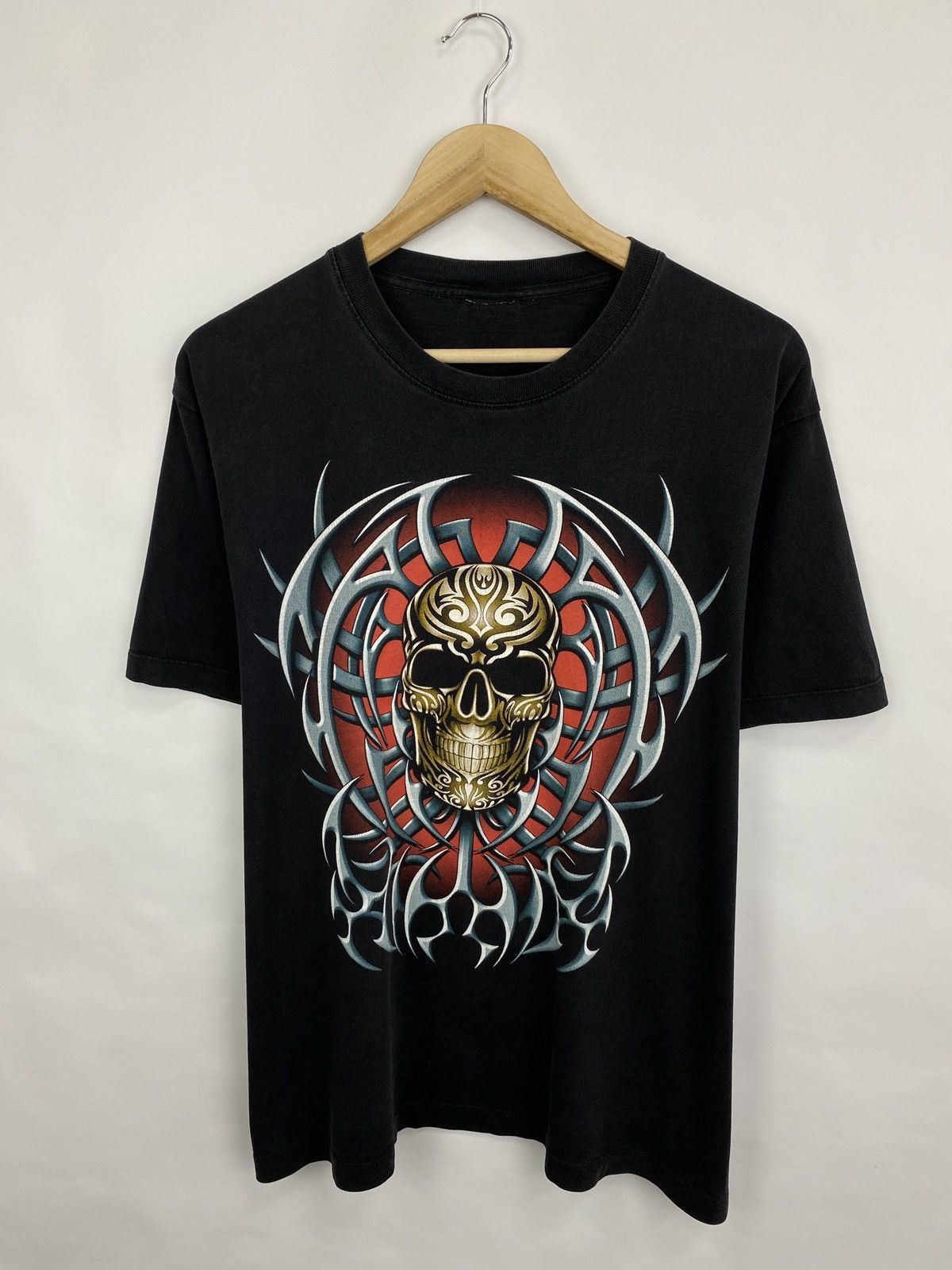 4GSELLER 💀 Vintage 90s Skull Death All Over Print Y2K Retro Rare Hype Size US L / EU 52-54 / 3 - 3 Thumbnail