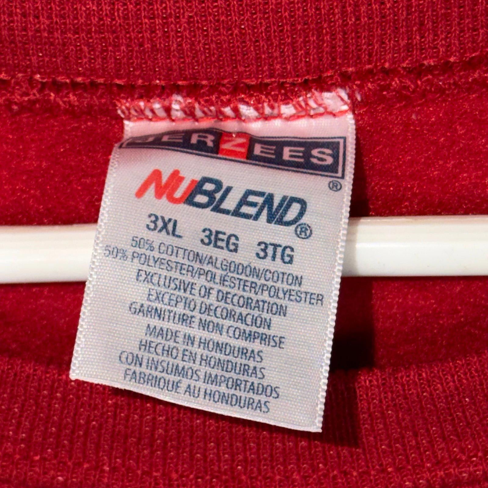Jerzees Jerzees NuBlend Red Crewneck Sweatshirt 3XL Size 3XL / US 20-22 - 3 Thumbnail