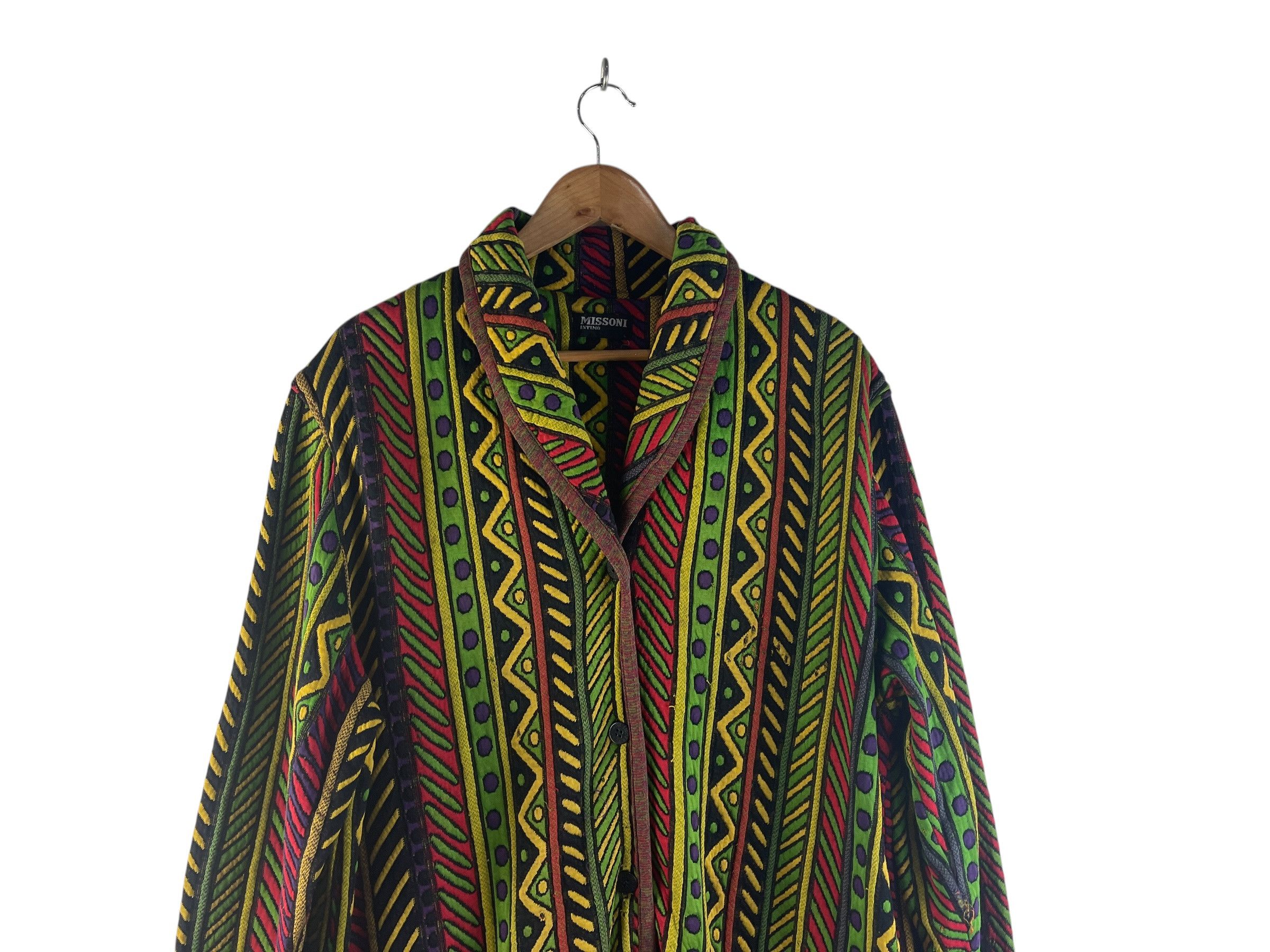 Missoni Missoni Intimo Multicolor Tribal Jacquard Knit Cardigan Size L / US 10 / IT 46 - 8 Thumbnail