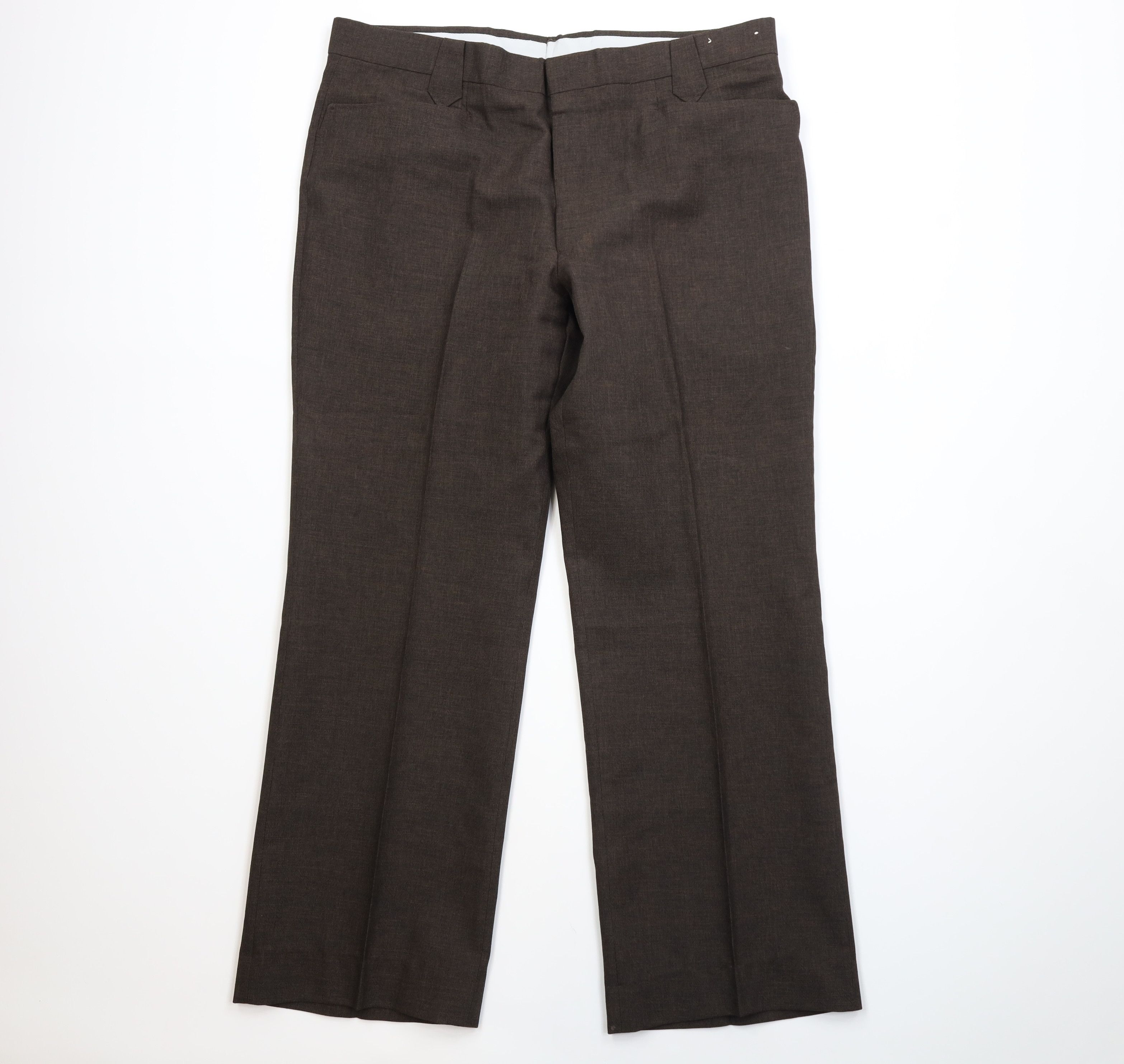 Vintage Vintage 70s Streetwear Flared Wide Leg Chino Pants Brown USA Size US 36 / EU 52 - 1 Thumbnail