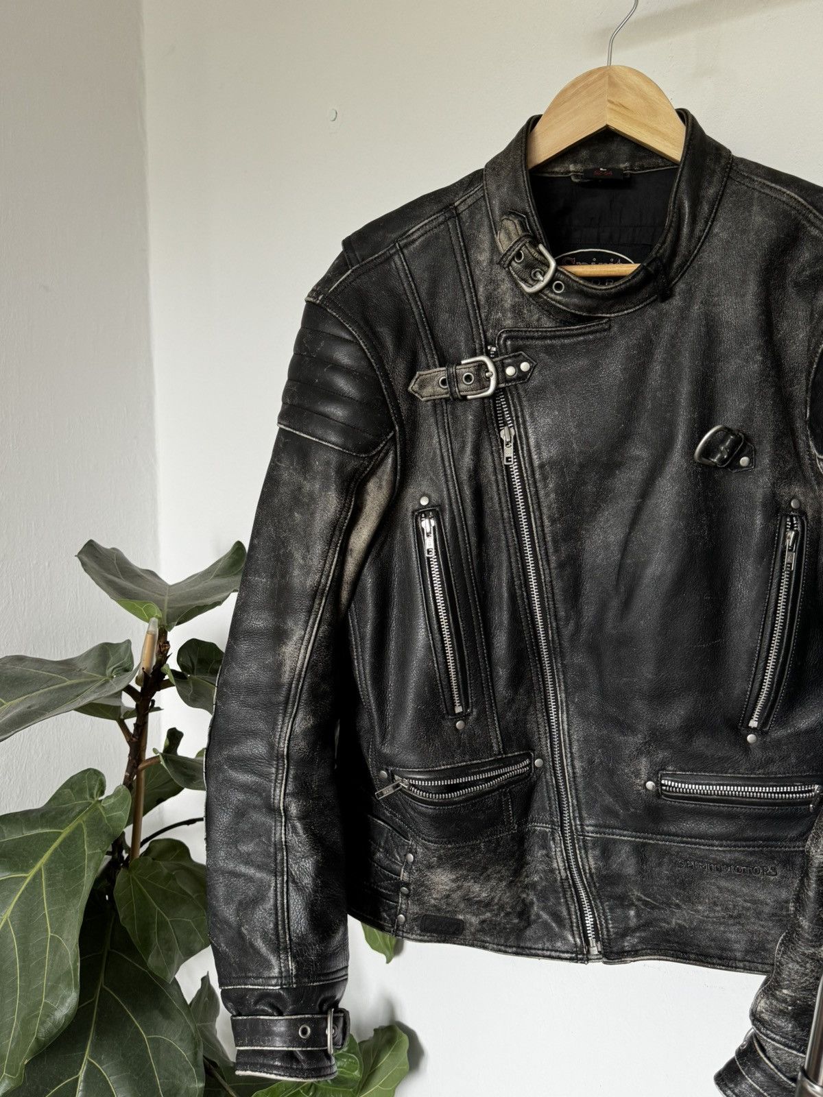 Other Vintage Spirit Motors Leather Jacket Distressed Biker Style Size US L / EU 52-54 / 3 - 2 Thumbnail