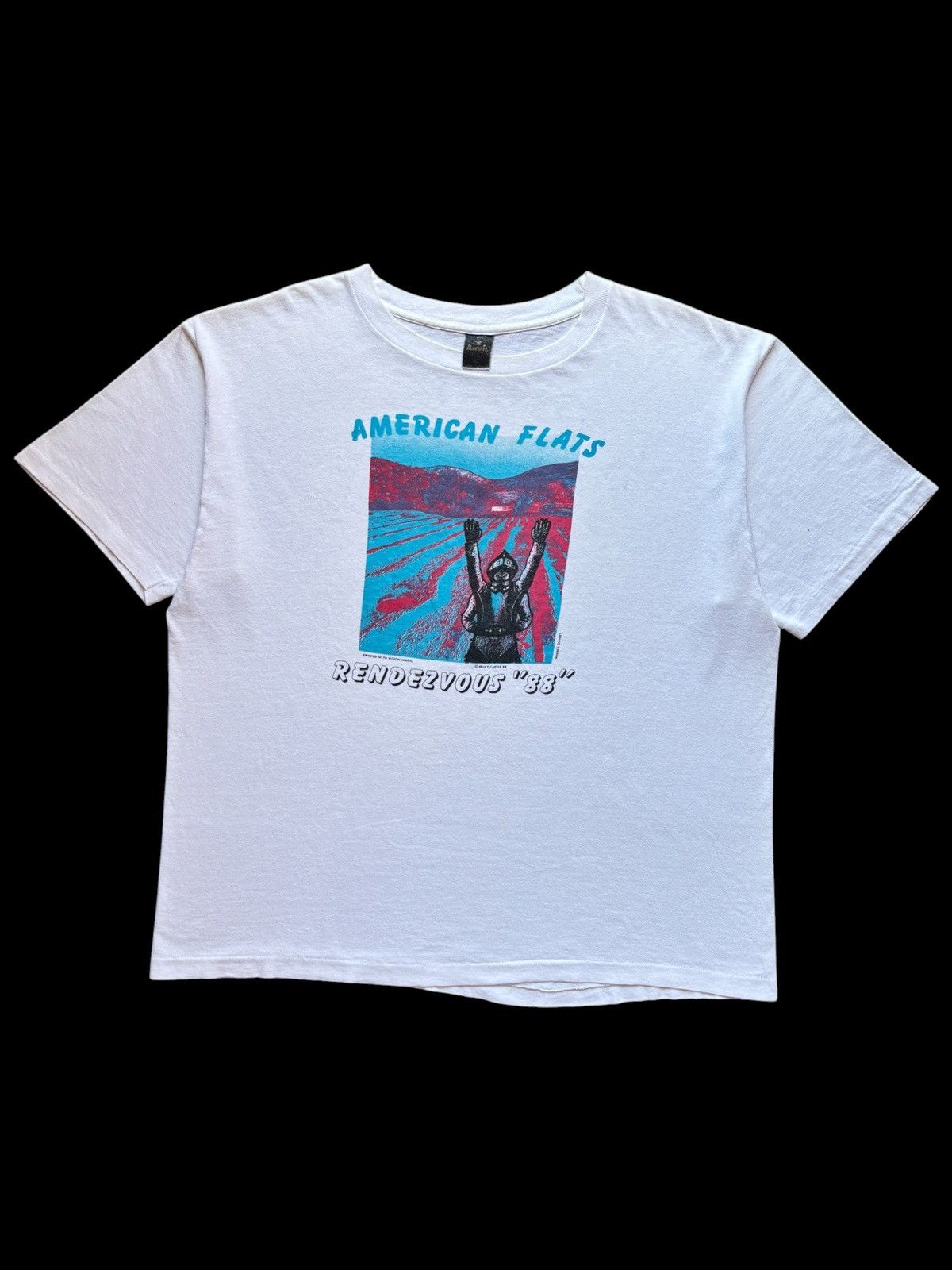 D.A.R.E Vintage 80s American Flats Rendezvous “88” T-Shirt Size US XL / EU 56 / 4 - 2 Thumbnail
