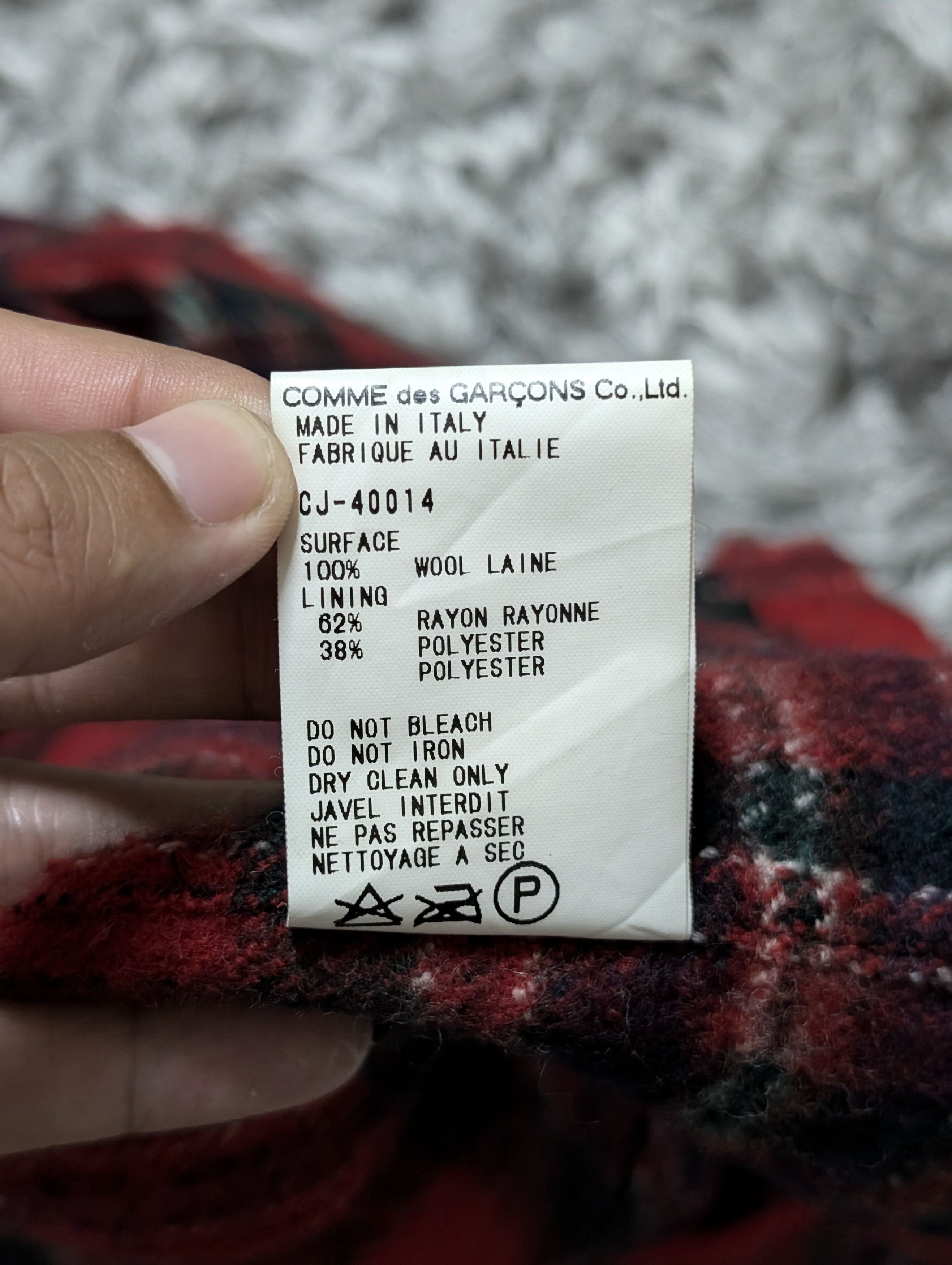 Comme des Garcons A/W 1998 Comme Des Garcons Red Check Wool Jacket Winter Coat Size M / US 6-8 / IT 42-44 - 12 Thumbnail