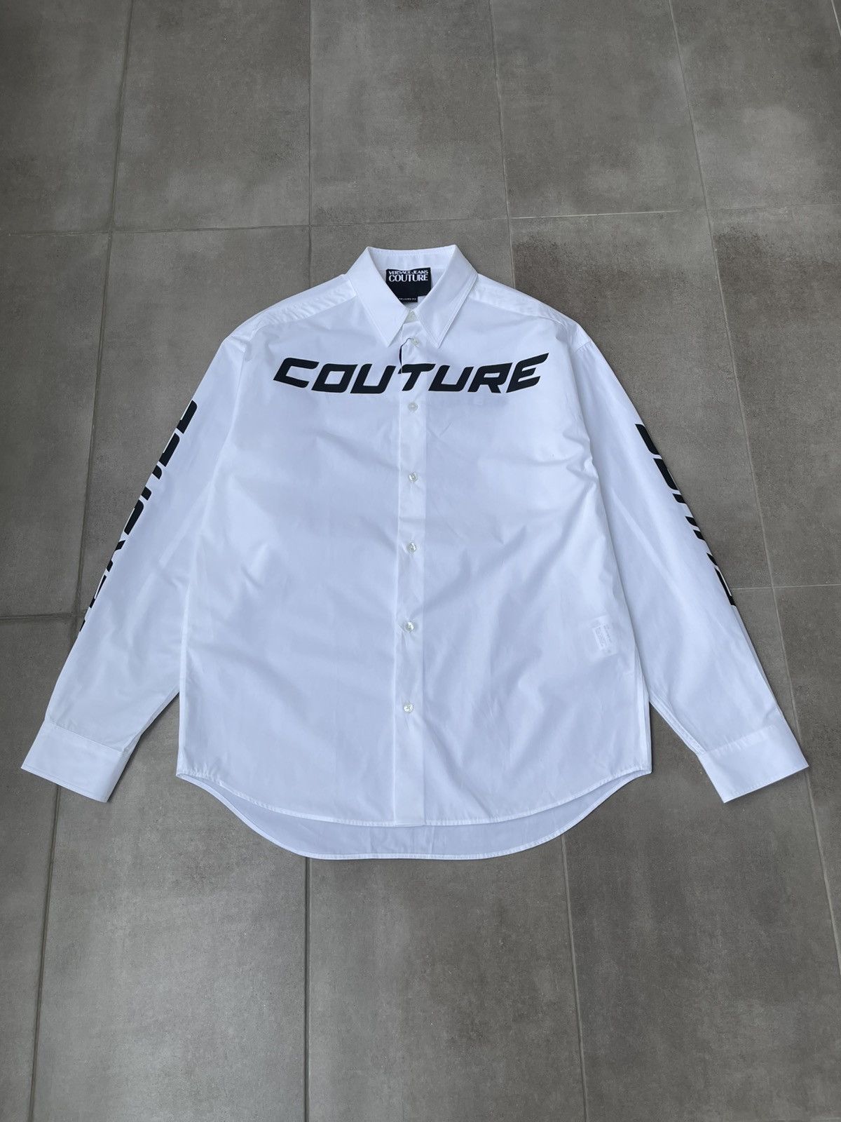 Versace !DS! SS23 Versace Logo Oversized White Shirt Size US M / EU 48-50 / 2 - 8 Thumbnail
