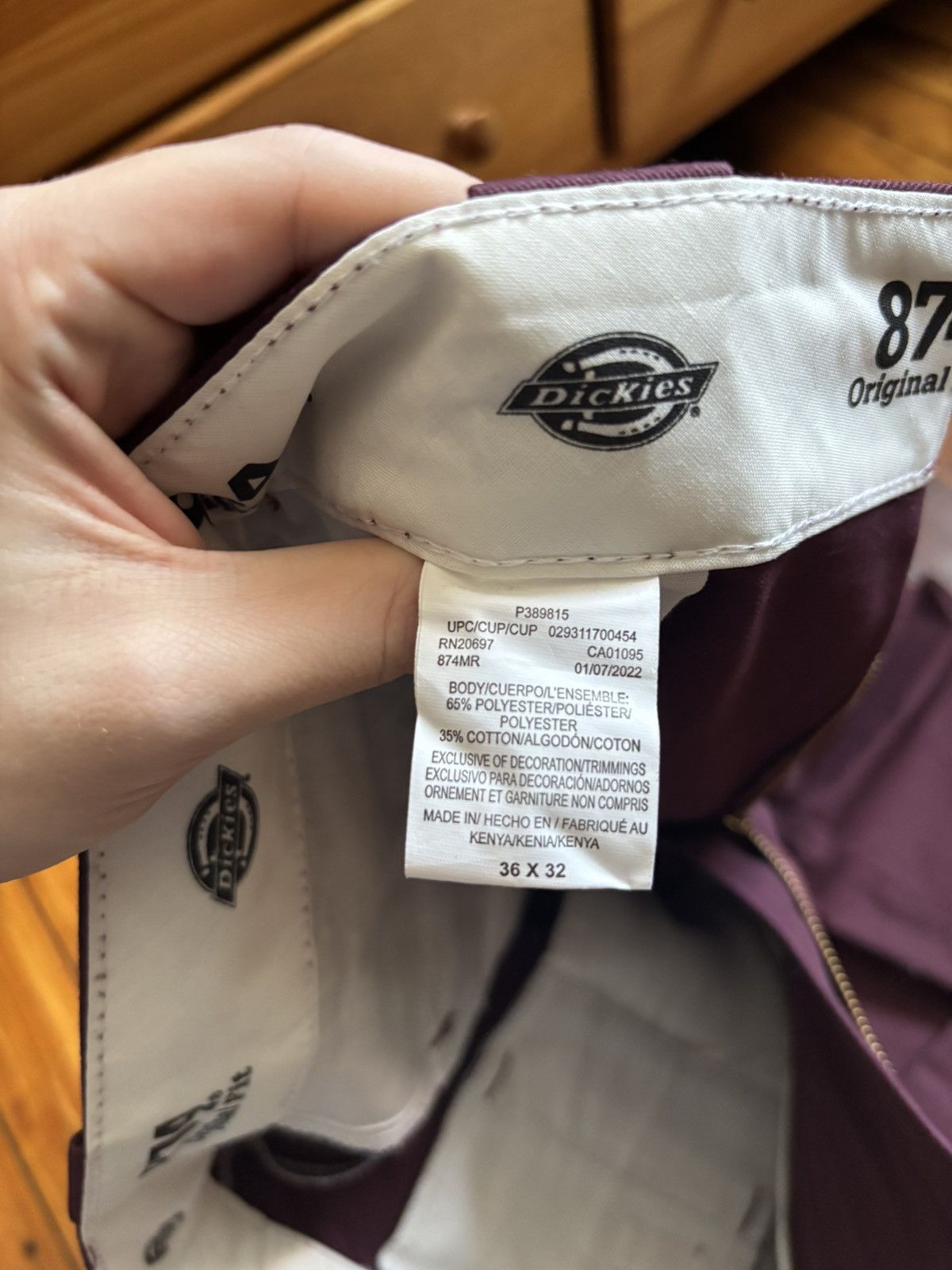 Dickies Dickies 874 Burgundy 36x32 Original Fit Size US 36 / EU 52 - 2 Thumbnail