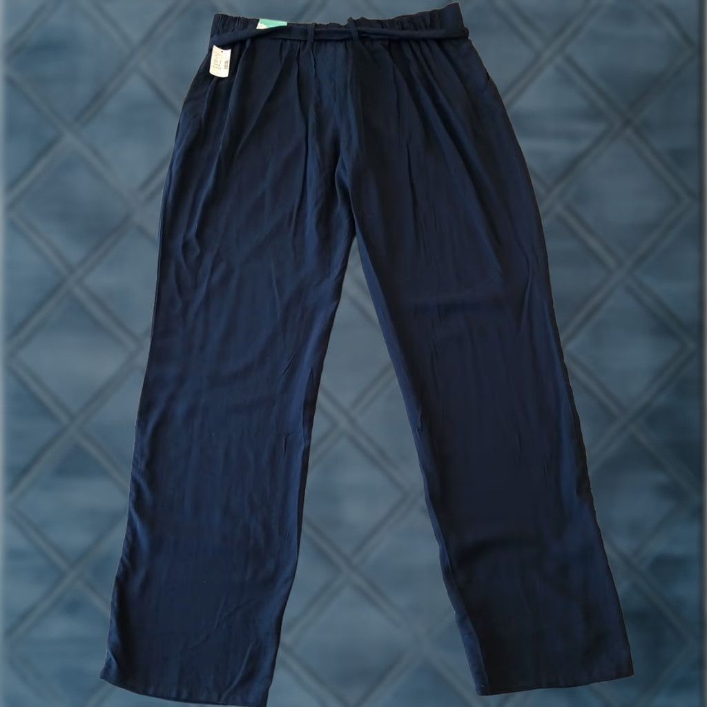 Vintage Maurices Ankle Pants Womens XL Blue Lightweight Belted Pockets Regular Inseam 32.5 in Pockets Size 40" / US 18 - 1 Thumbnail