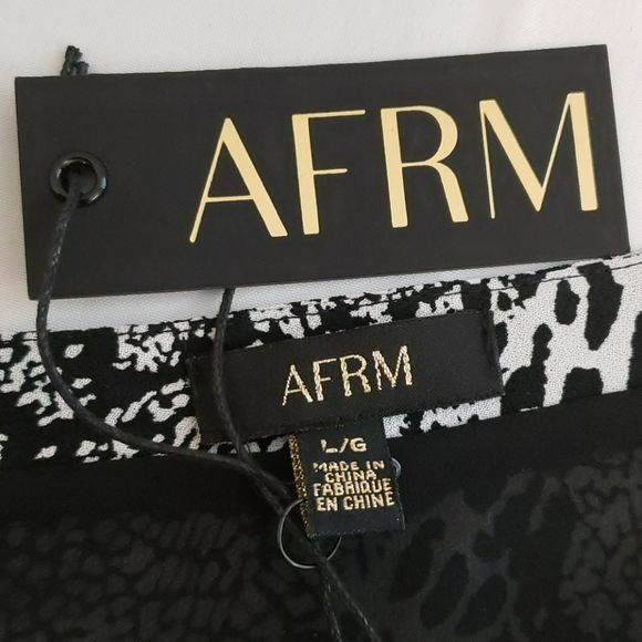 Other Retro AFRM Stryker 1 Shoulder Crop Top Animal Black Women's Size L / US 10 / IT 46 - 4 Thumbnail