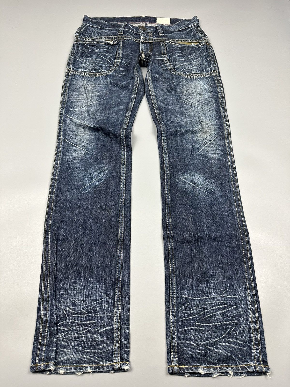 If Six Was Nine × Le Grande Bleu (L.G.B.) Vintage Special Antgauge Fourmimesure Distressed Denim Size US 31 - 3 Thumbnail