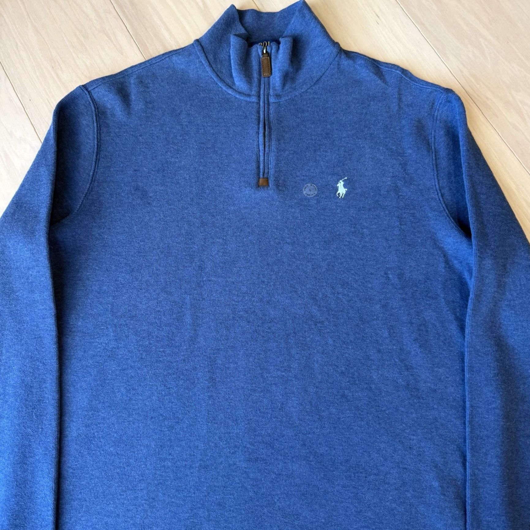 Polo Ralph Lauren Polo Ralph Lauren 1/4 Zip Sweater L Blue Cotton Pullover Minimalist New York Shirt Mens Size US L / EU 52-54 / 3 - 3 Thumbnail