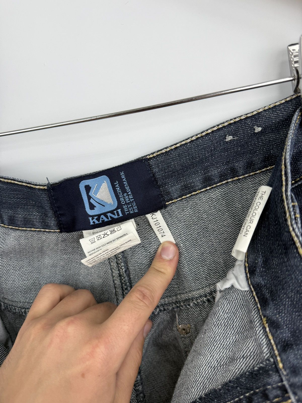 Karl Kani 🇺🇸 Vintage 90s Karl Kani Baggy Embroidered Denim Jean Retro Size US 38 / EU 54 - 12 Thumbnail