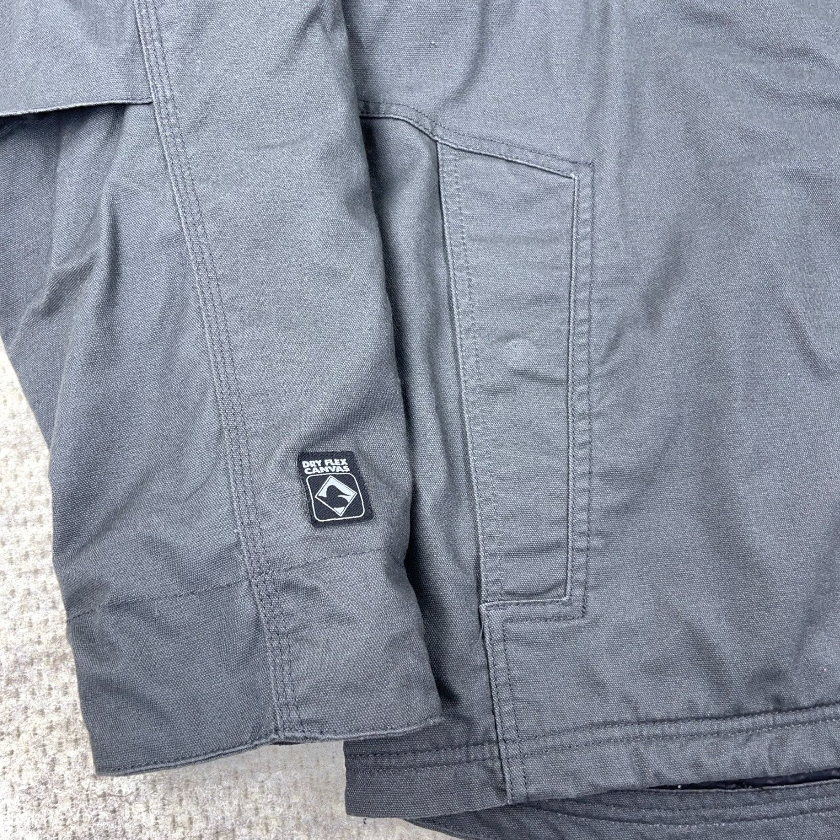 Vintage DRI DUCK Jacket Men XL Gray Canvas Hooded Work Wear Power Move Lined Adult Size US XL / EU 56 / 4 - 6 Thumbnail