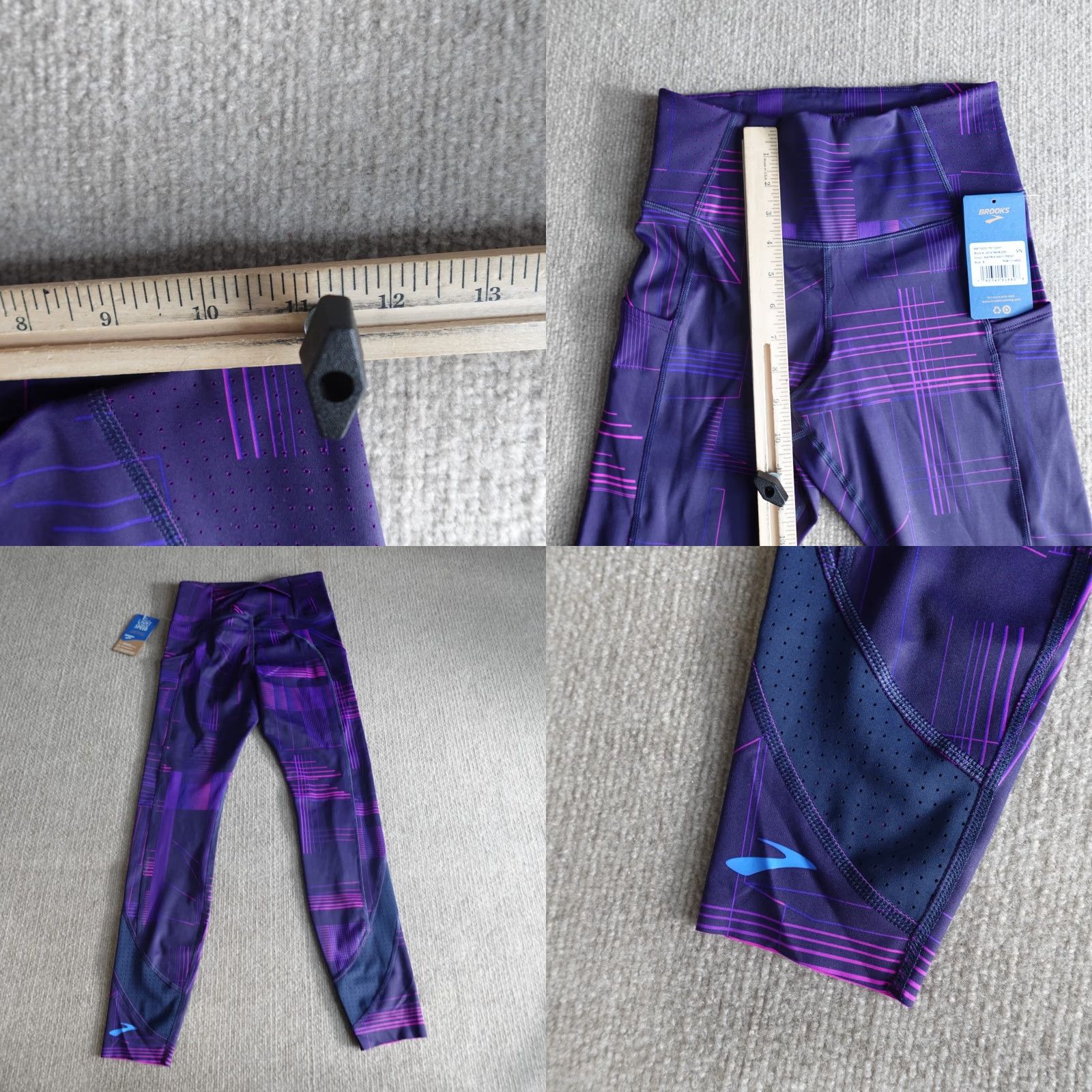 Brooks Brooks Womens Tights Small Blue Method 7/8 Matrix High Waisted NEW Size 28" / US 6 / IT 42 - 8 Thumbnail