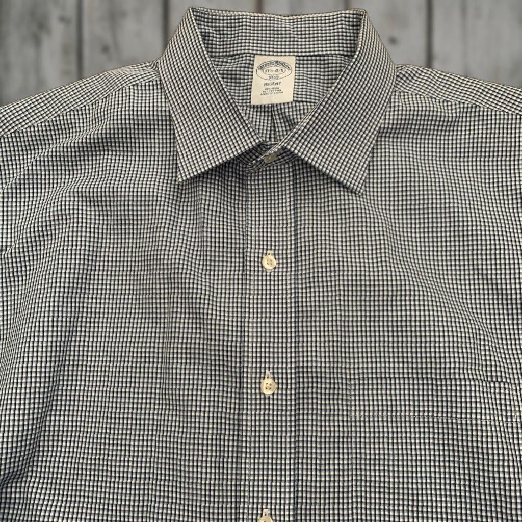 Brooks Brothers Brooks Brothers Shirt Mens 17.5-34/35 Regent Blue Check Non-Iron All Cotton Size US XXL / EU 58 / 5 - 1 Thumbnail