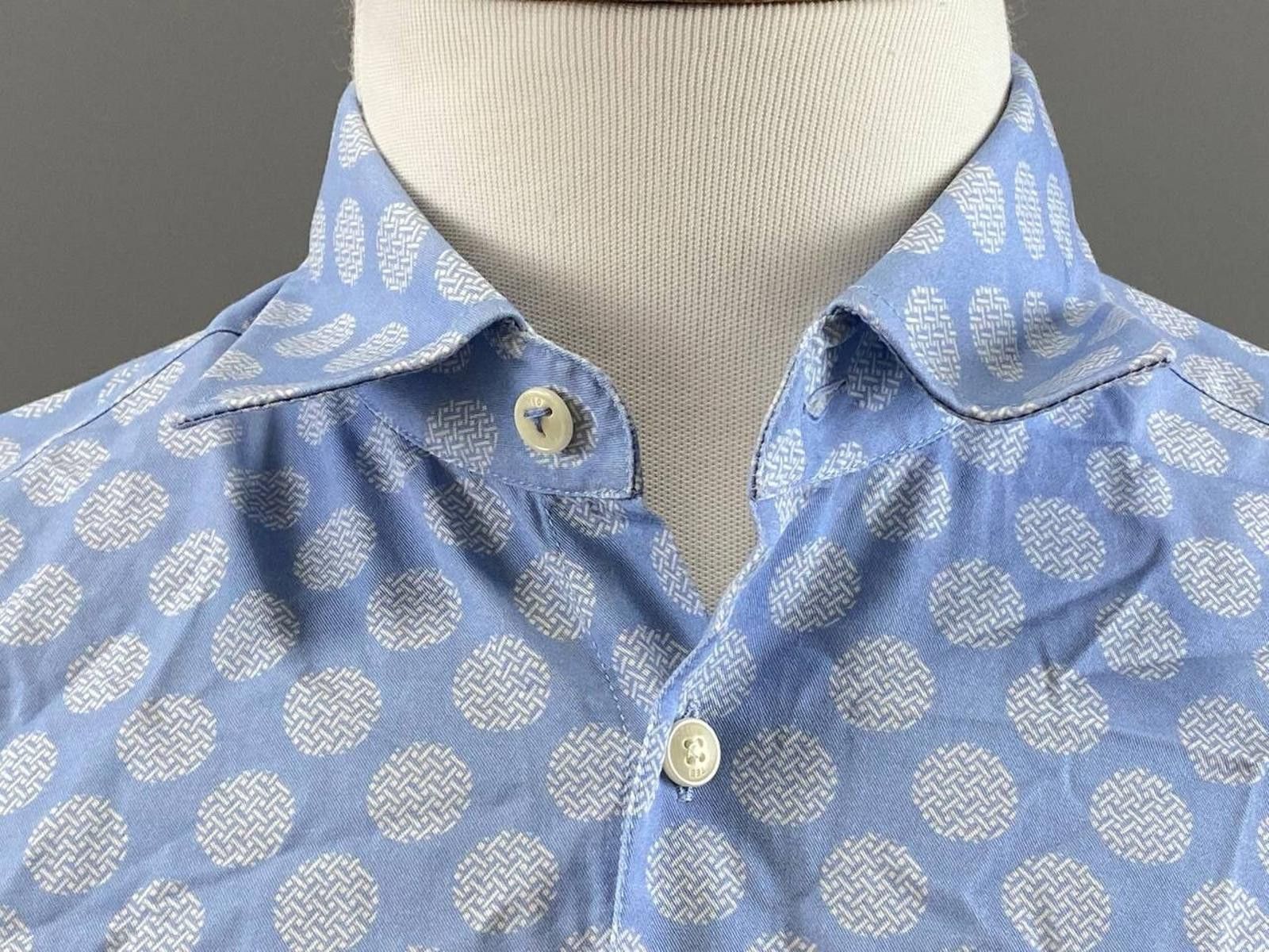 Ted Baker BNWT Ted Baker MMA-Barnard LS Geo Dot Blue Shirt Size 3 Size US M / EU 48-50 / 2 - 4 Thumbnail
