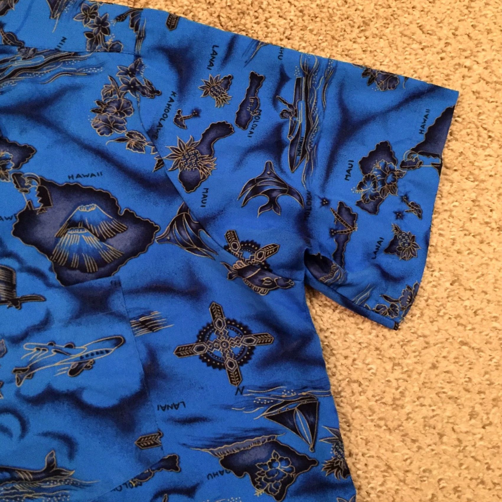 Vintage Kennington Hawaiian Shirt Mens XL Blue Short Sleeve Button-Up All Over Print Size US XL / EU 56 / 4 - 4 Thumbnail