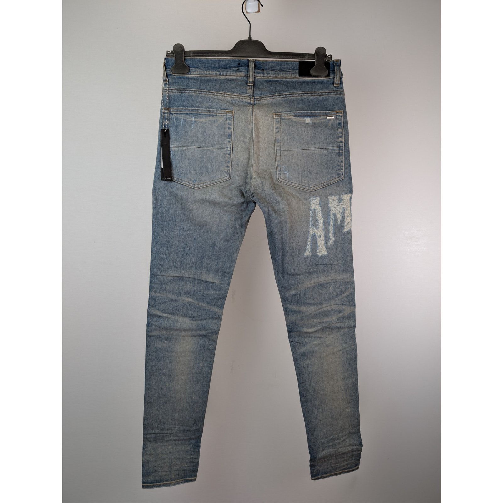 Amiri o1rshd1 Distressed Amiri Logo Jean Denim Jeans Size US 34 / EU 50 - 16 Thumbnail