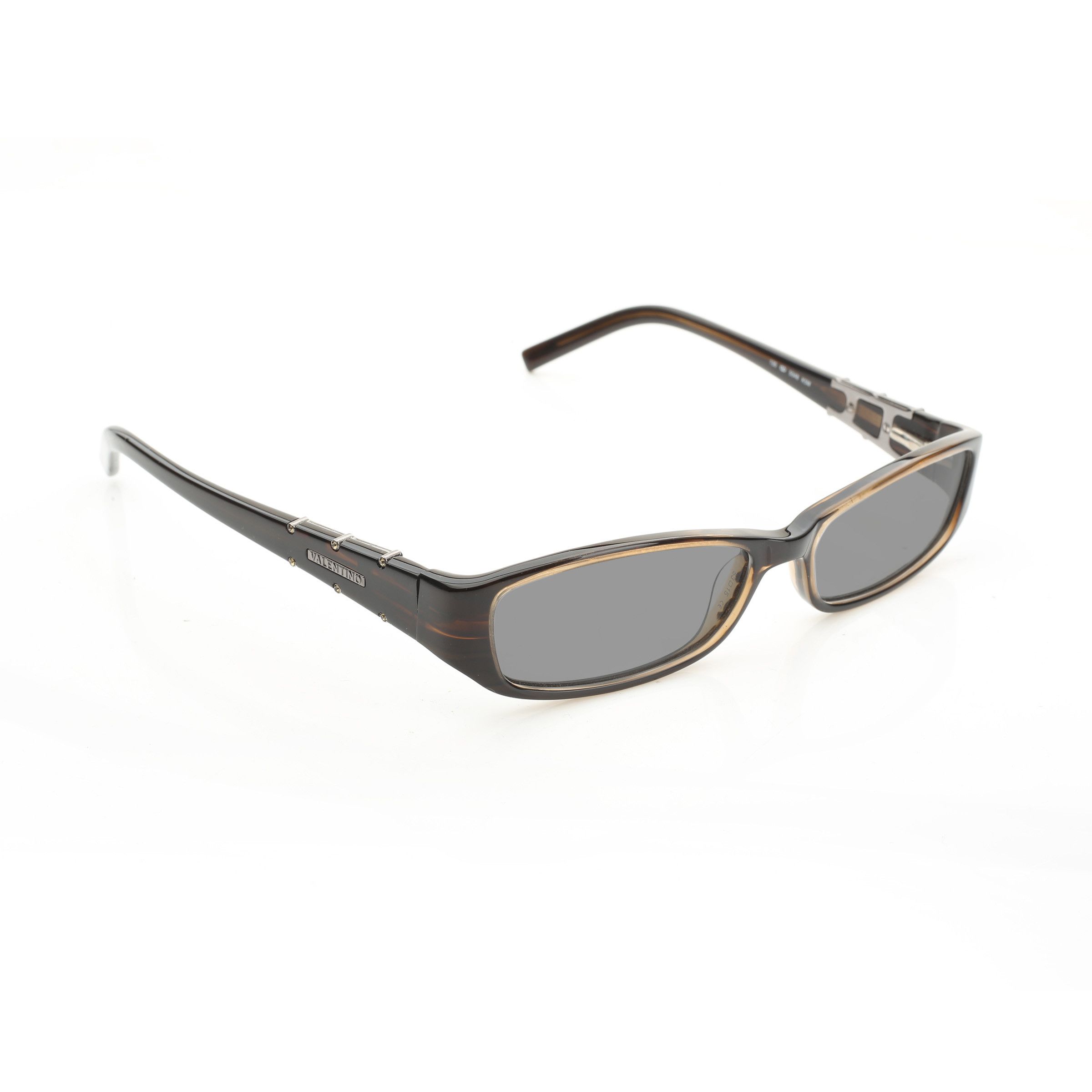 Valentino Valentino '90s Brown Crystals Plastic Sunglasses Size ONE SIZE - 2 Thumbnail