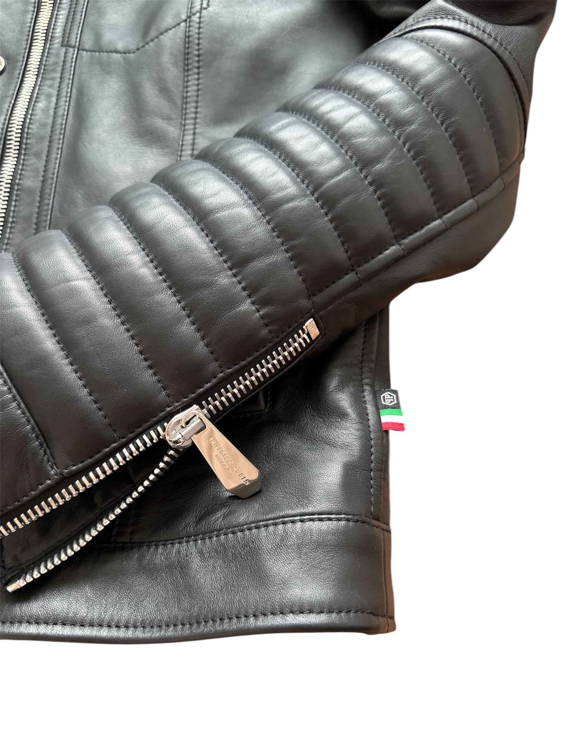 Philipp Plein Philipp Plein Leather Moto Jacket ICONIC Size US L / EU 52-54 / 3 - 4 Thumbnail