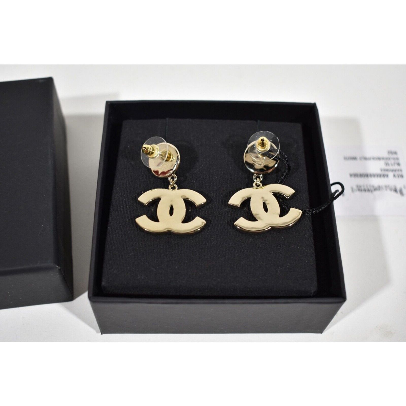 Chanel Chanel Pendant Gold Black Pearly White Stud Drop Earrings Size ONE SIZE - 10 Thumbnail
