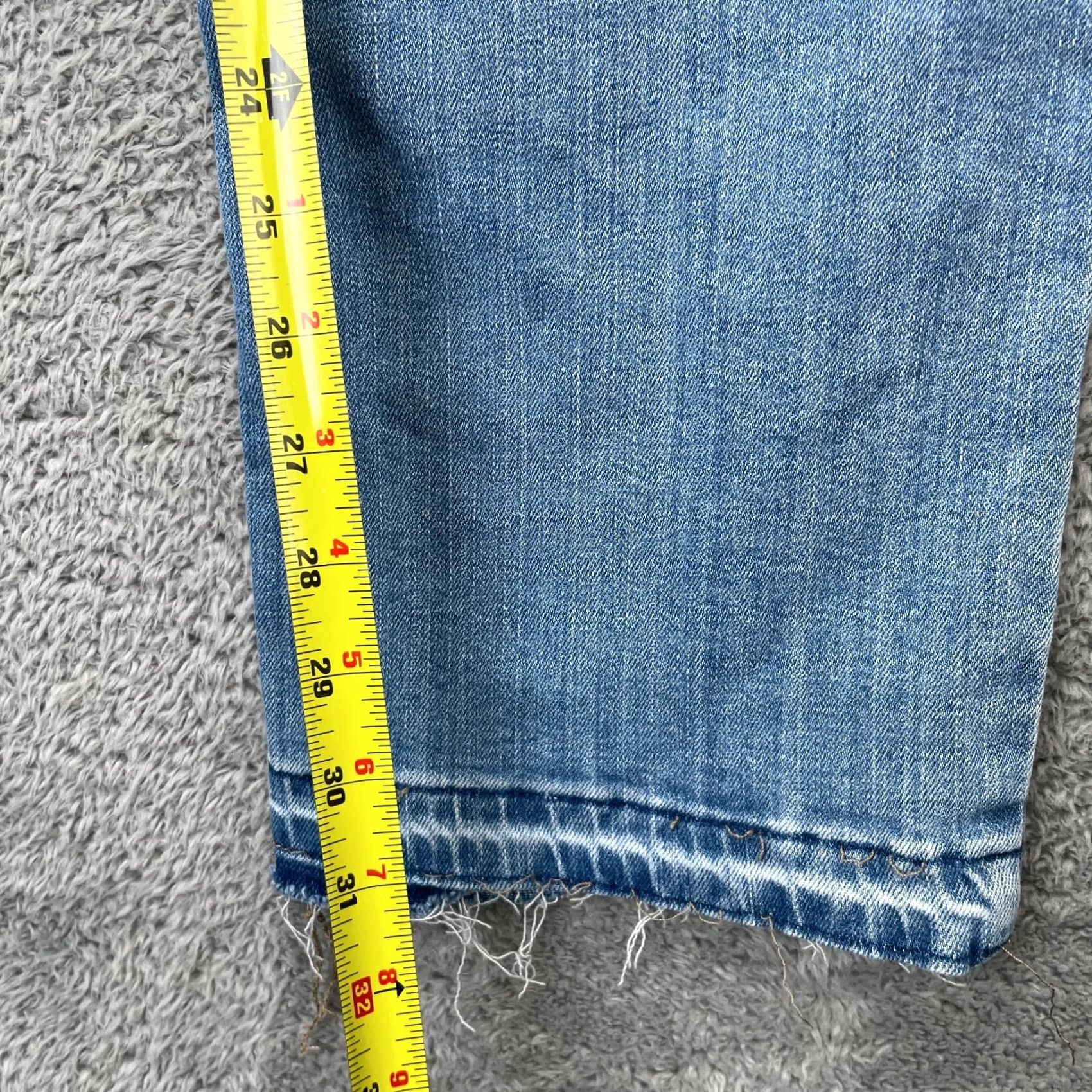 Lee Lee Jeans Womens 16 Long Blue Straight Leg Denim Logo Cotton Stretch Mid Rise Size 38" / US 16 / IT 52 - 6 Thumbnail
