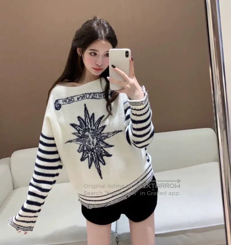 Dior Dior Colour block striped logo letter inlaid cashmere A-li Size XXS / US 00 / IT 34 - 8 Thumbnail