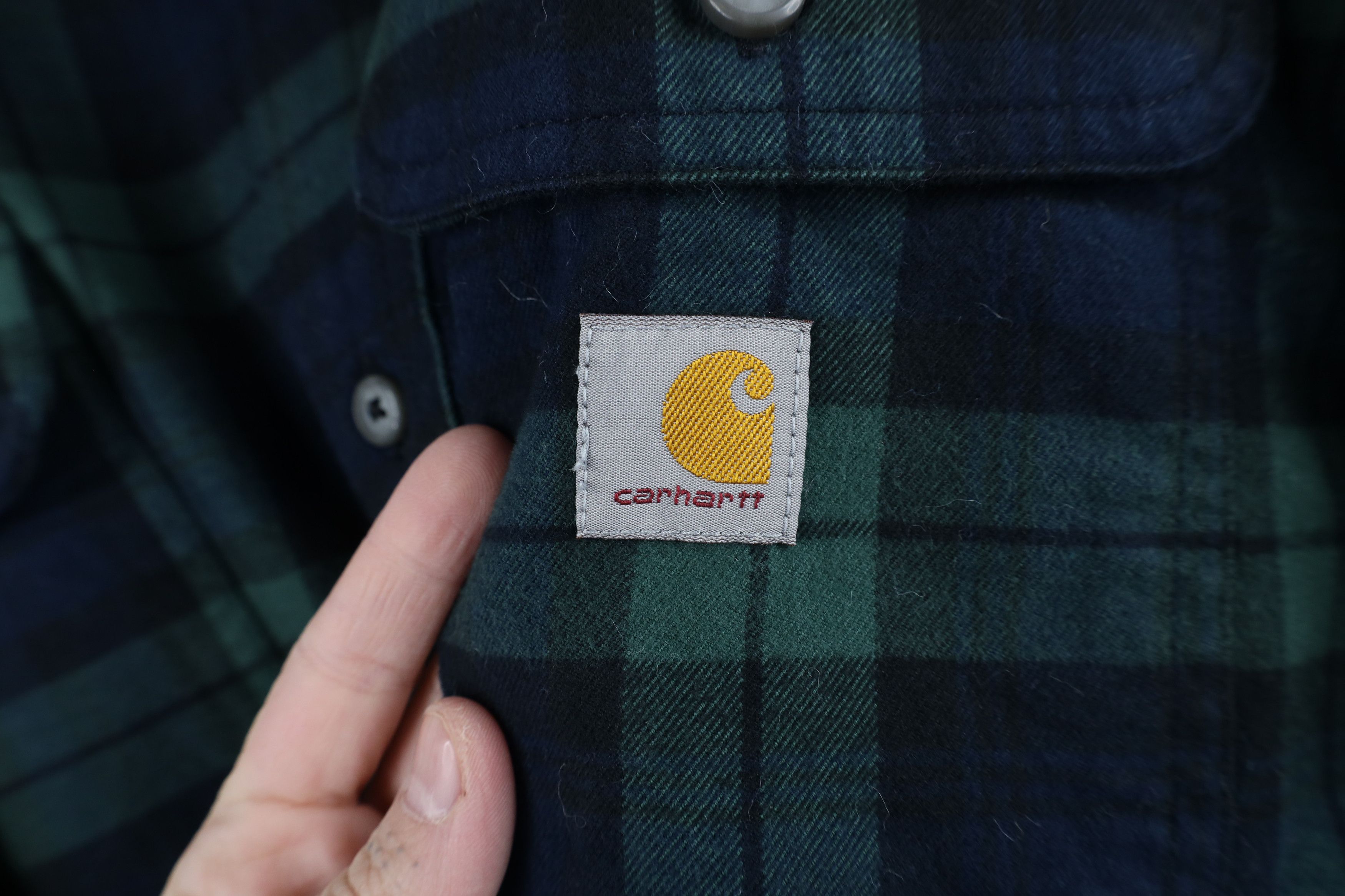 Carhartt × Vintage Vintage Carhartt Loose Fit Flannel Button Shirt Jacket Plaid Size US XXL / EU 58 / 5 - 4 Thumbnail