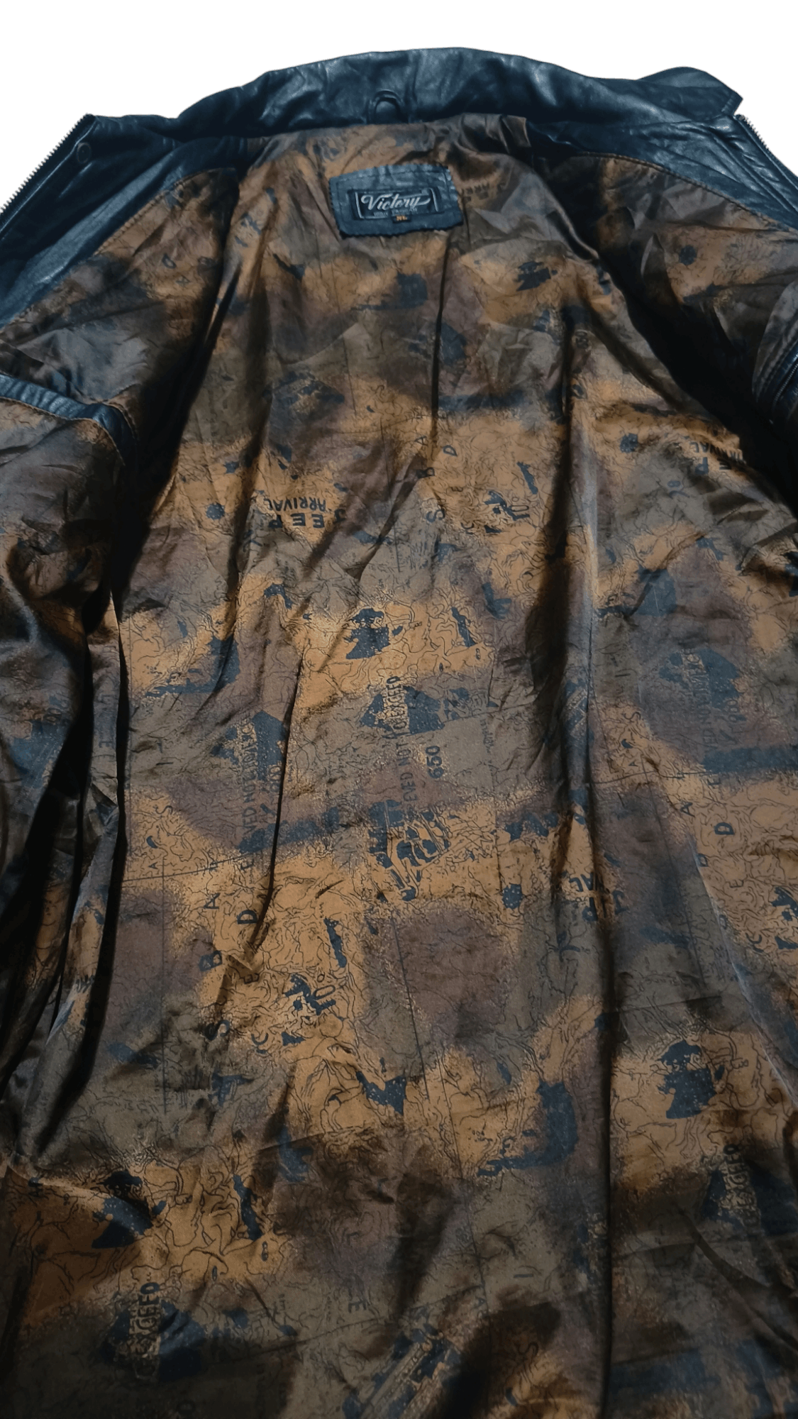 Vintage Vintage Y2K VICTORY Black Genuine Leather Long Coat Jacket Size US XL / EU 56 / 4 - 6 Thumbnail