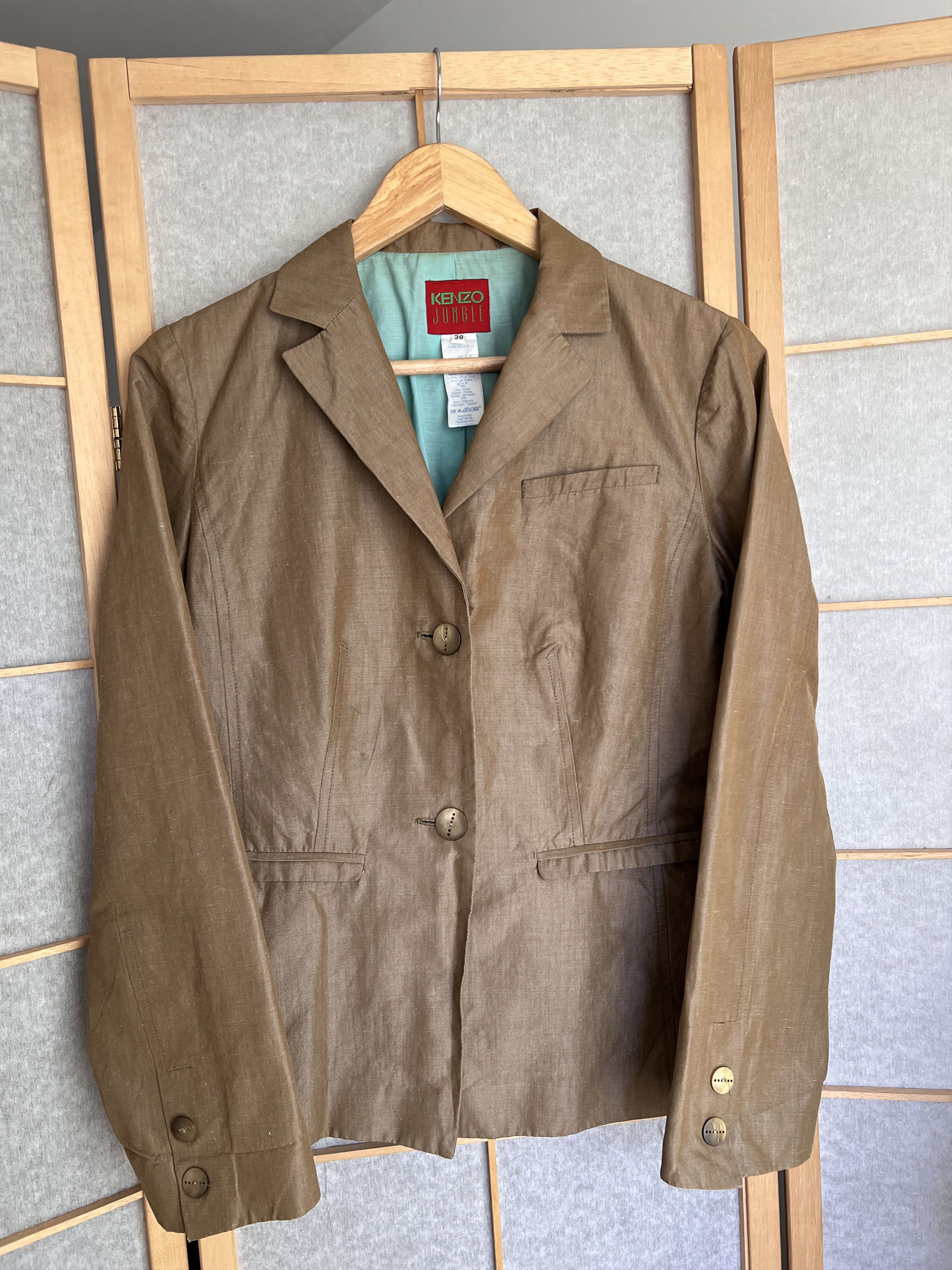 Kenzo Rare! Kenzo Jungle vintage 1990s rami blazer jacket luxury Size M / US 6-8 / IT 42-44 - 2 Thumbnail