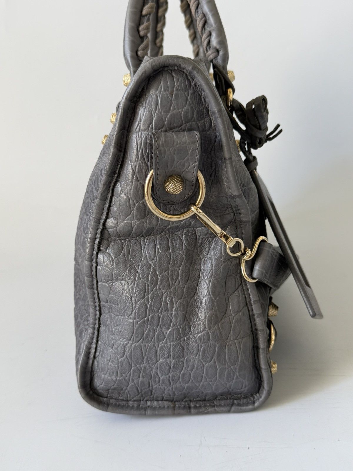 Balenciaga 2000’s Balenciaga Gray Crocodile Giant 12 Gold Hardware City Size ONE SIZE - 5 Thumbnail