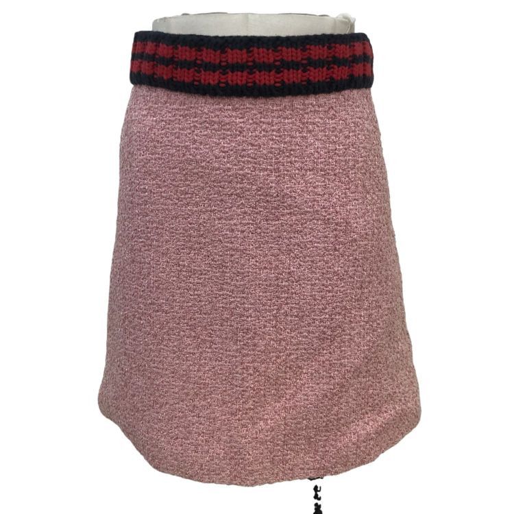 Gucci Gucci Pink Tweed Mini Skirt Size 42 Size 28" / US 6 / IT 42 - 1 Thumbnail
