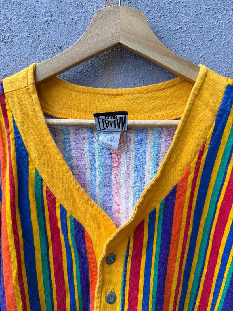 Vintage 90s Multi Colour Italian Club Vintage Tee Size US L / EU 52-54 / 3 - 4 Thumbnail