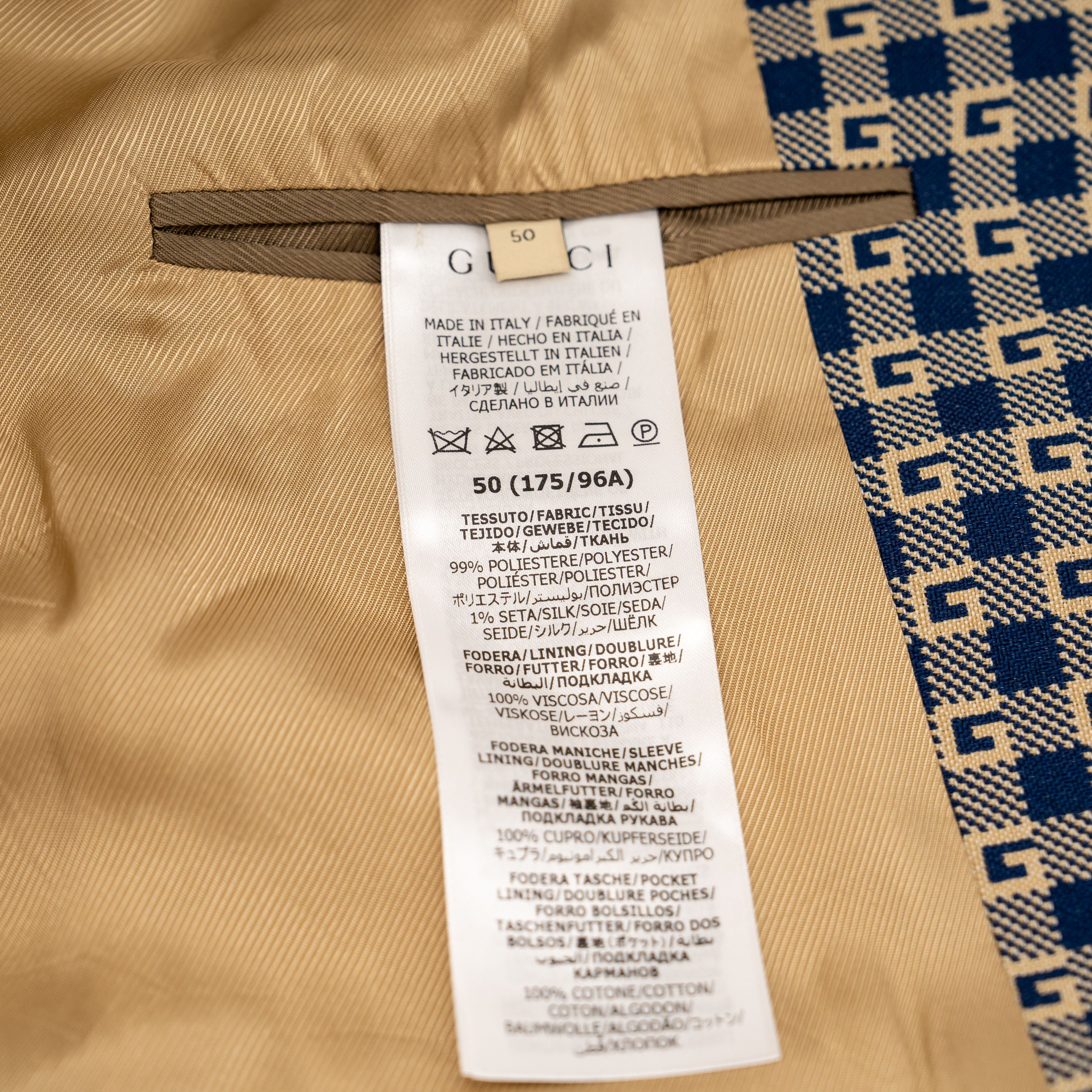 Gucci 50 L Gucci Square G Check Formal Jacket Short Sleeve Size 50L - 11 Thumbnail