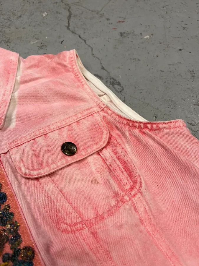 Just Cavalli 2000s Cavalli Pink Embellished Vest Jacket Size M / US 6-8 / IT 42-44 - 11 Thumbnail