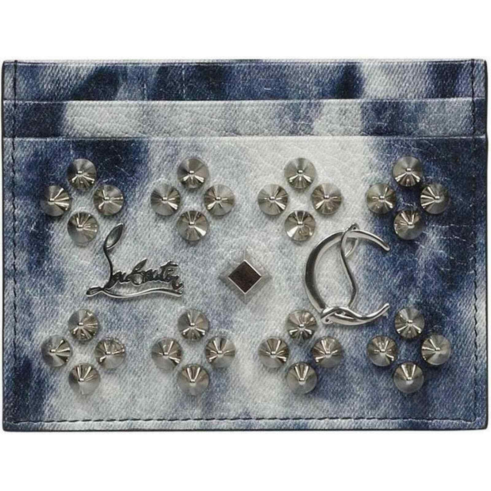 Christian Louboutin Christian Louboutin Denim Punk Spike Card Holder Wallet Size ONE SIZE - 3 Thumbnail