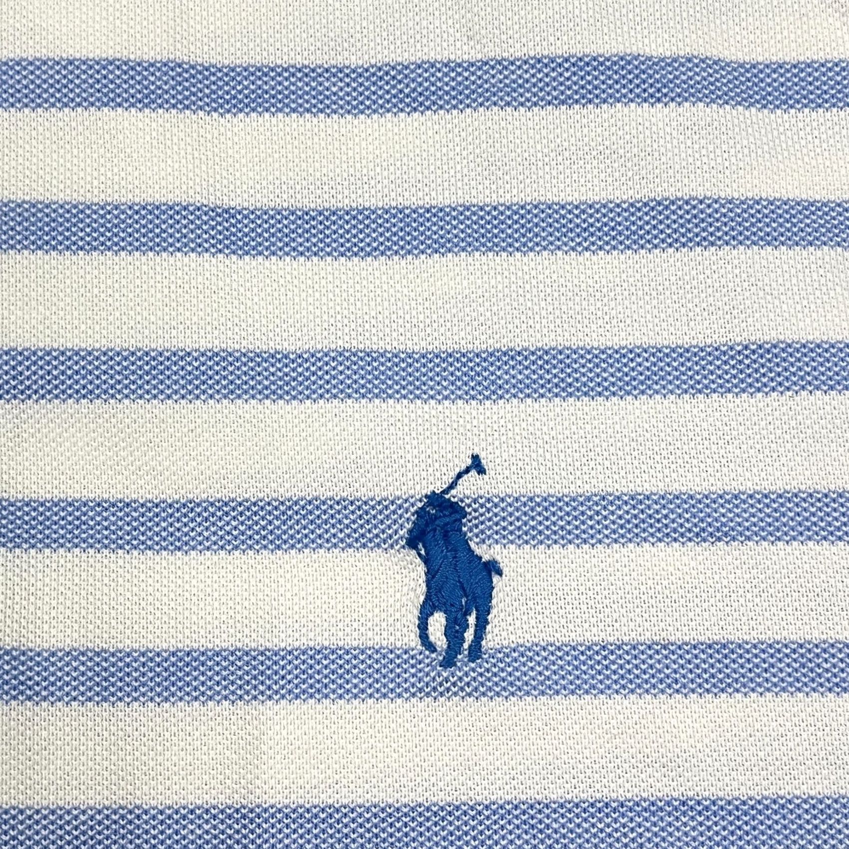 Polo Ralph Lauren Ralph Lauren Polo Shirt Mens L White Blue Striped Knit Oxford Button-Down Preppy Shirt Size US L / EU 52-54 / 3 - 2 Thumbnail