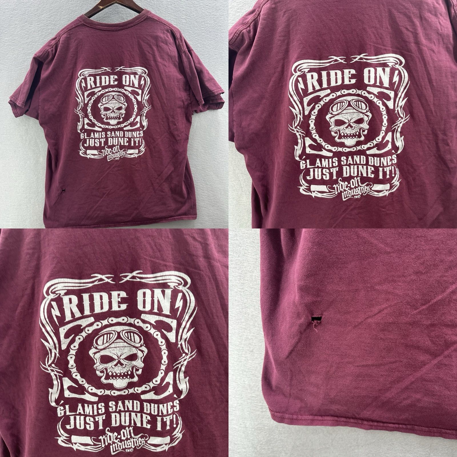 Gildan Glamis Shirt Desert Mechanic Skull XL Mens Ride On Industries Distressed Size US XL / EU 56 / 4 - 9 Thumbnail