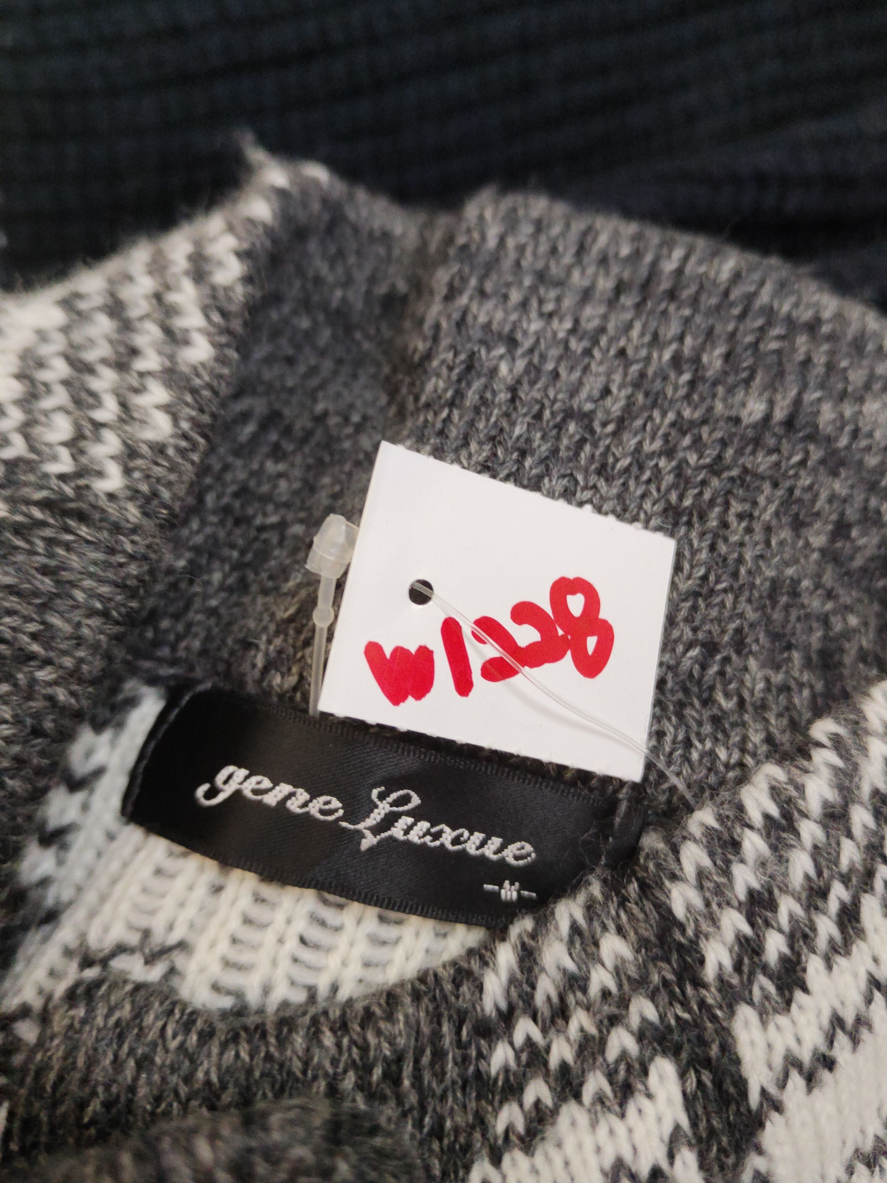 Japanese Brand Gene Luxue Black White Knitwear Cardigan #W1228 Size M / US 6-8 / IT 42-44 - 10 Thumbnail