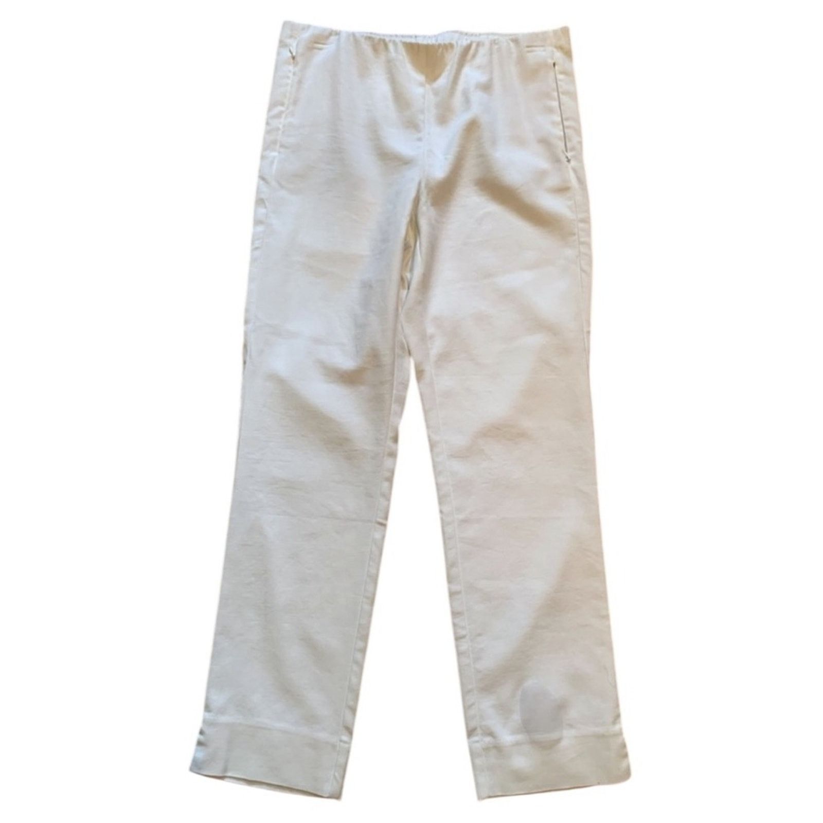 J. Jill J.Jill White Essential Cotton Stretch Pants Size Womens 28 Size 28" / US 6 / IT 42 - 2 Thumbnail